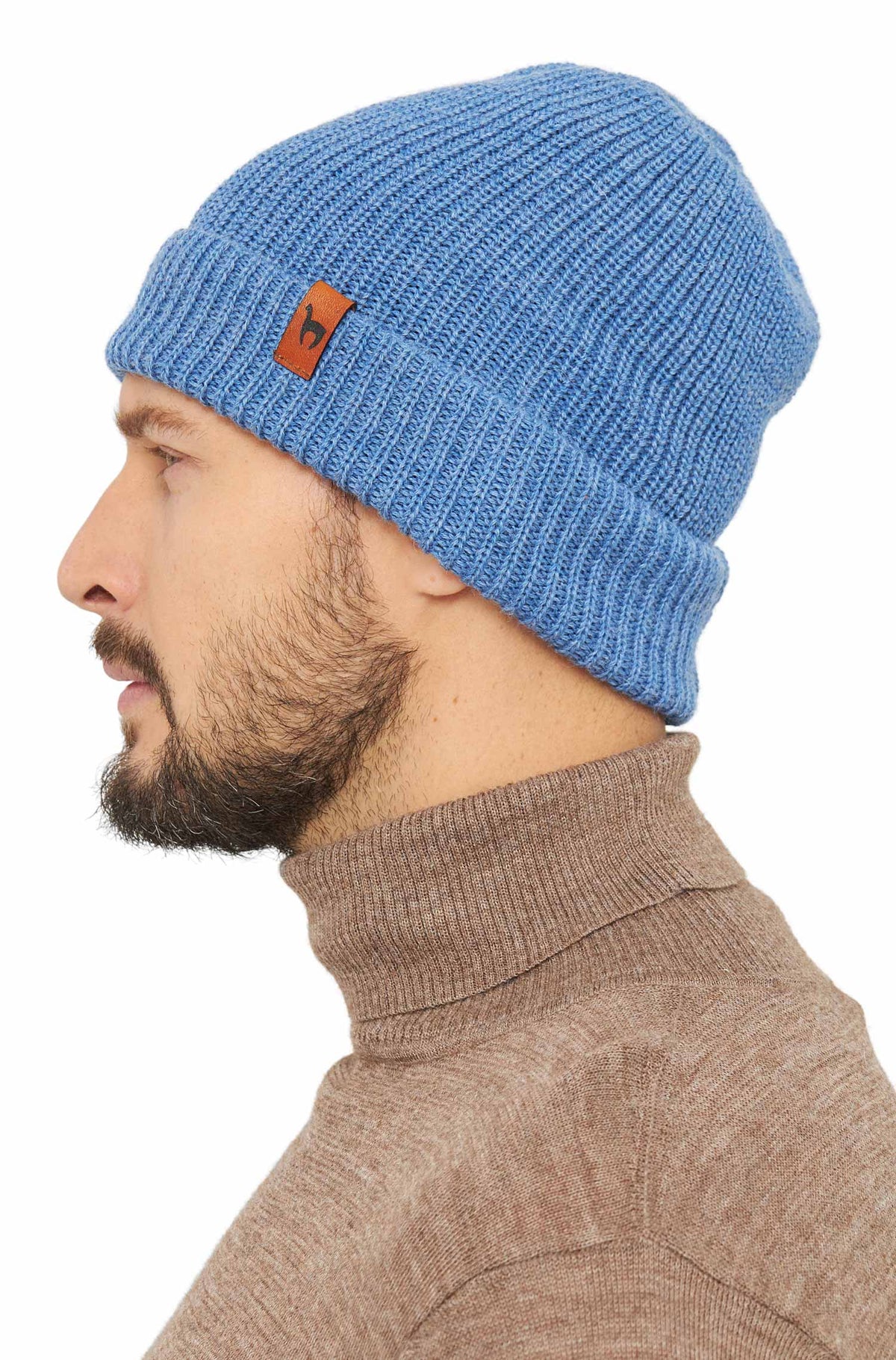 Alpaka Mütze RIPP aus 100% Baby Alpaka-sky blue