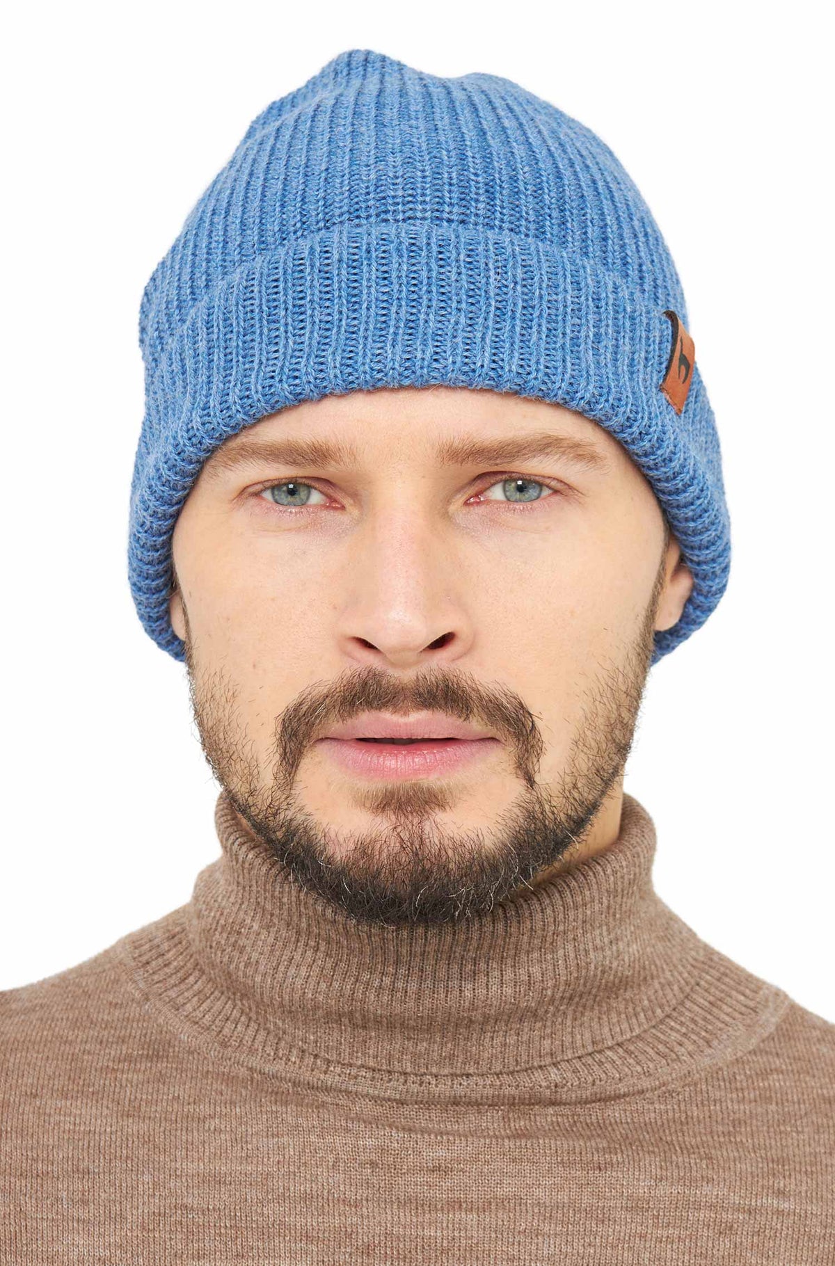 Alpaka Mütze RIPP aus 100% Baby Alpaka-sky blue