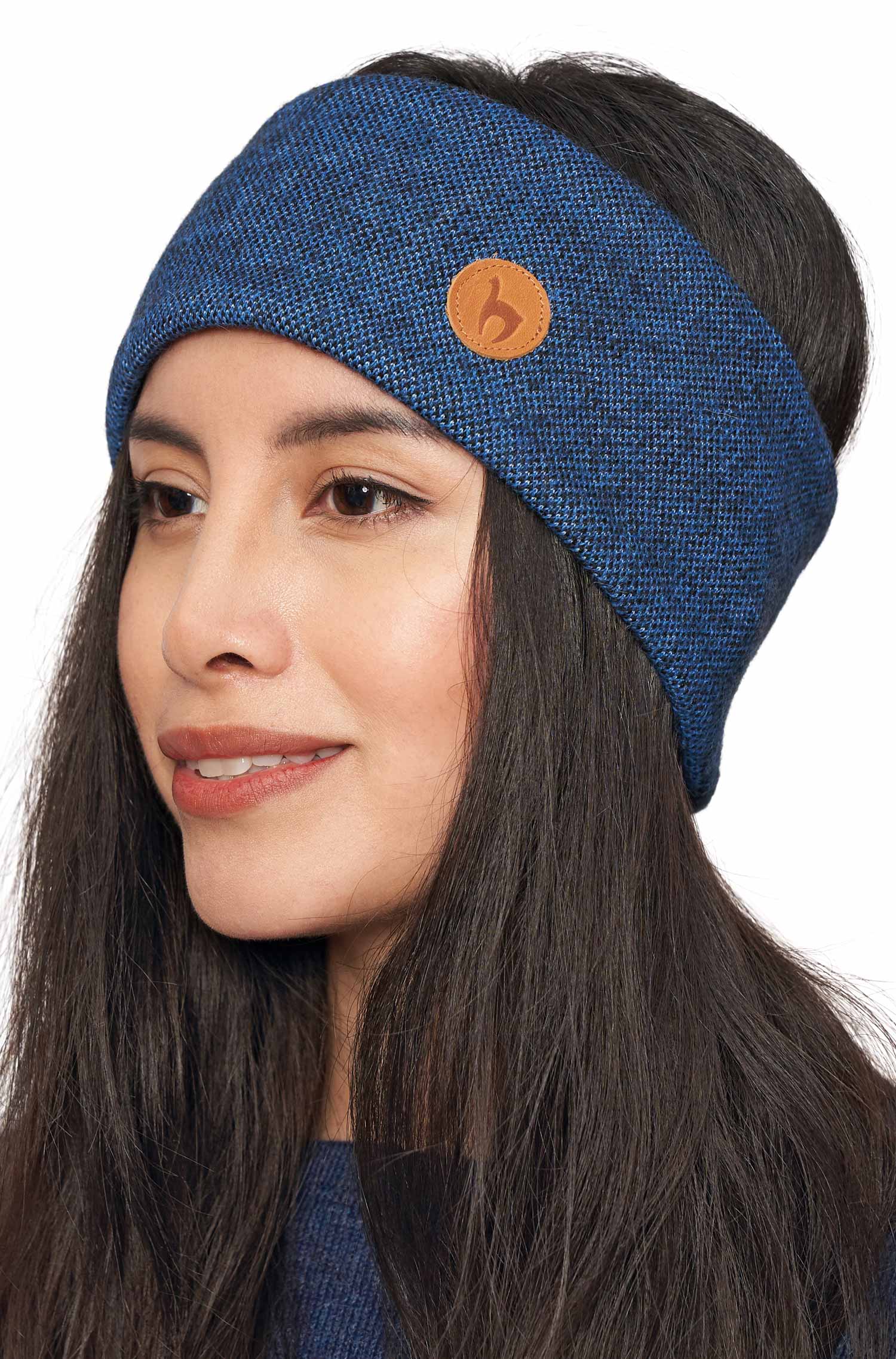 Alpaka Stirnband ALPACA SPORT Stirnband aus 50% Baby Alpaka und 45% Wolle-blau
