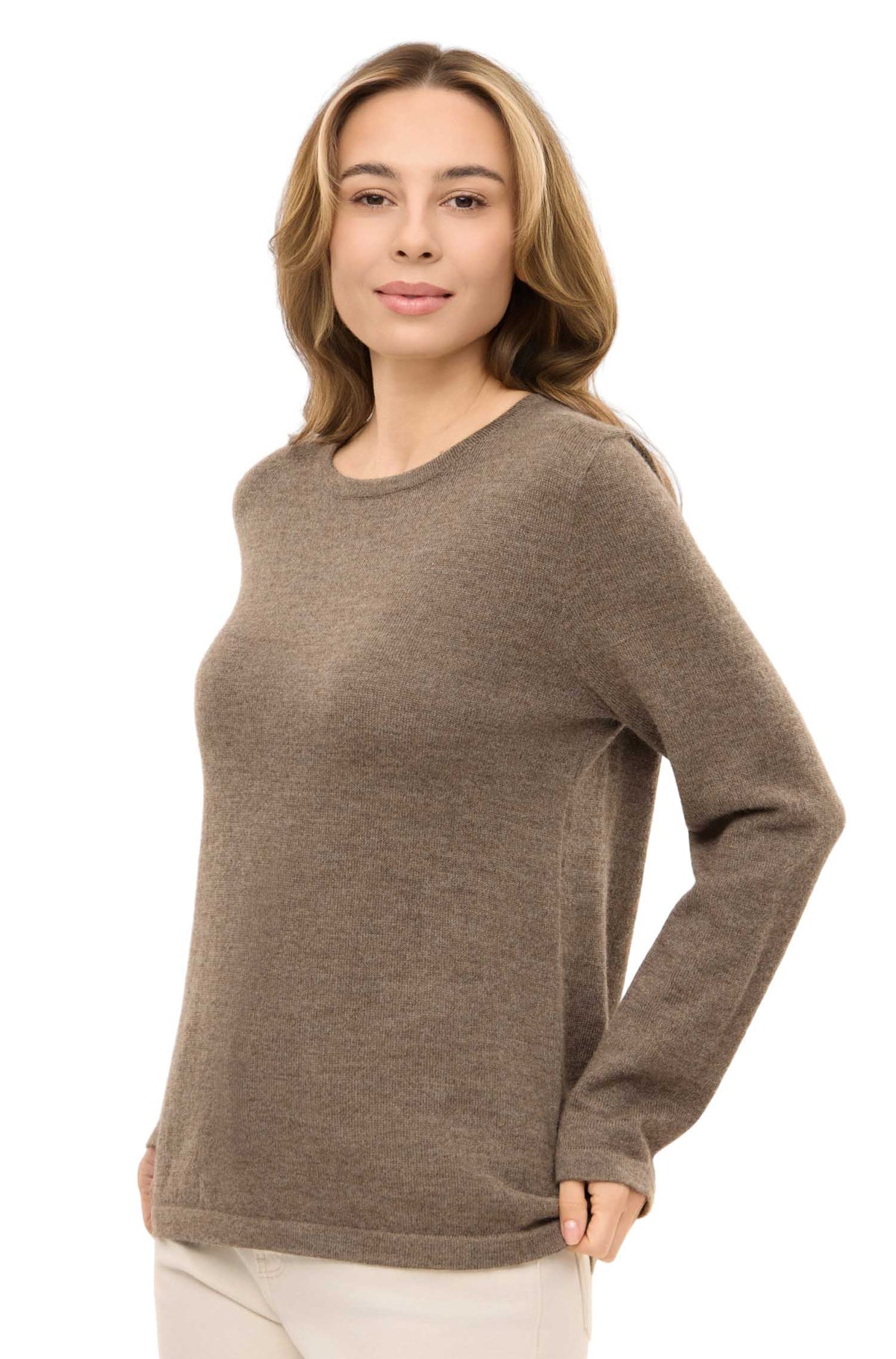 Alpaka Damen Pullover APUSENTIAL-kakao