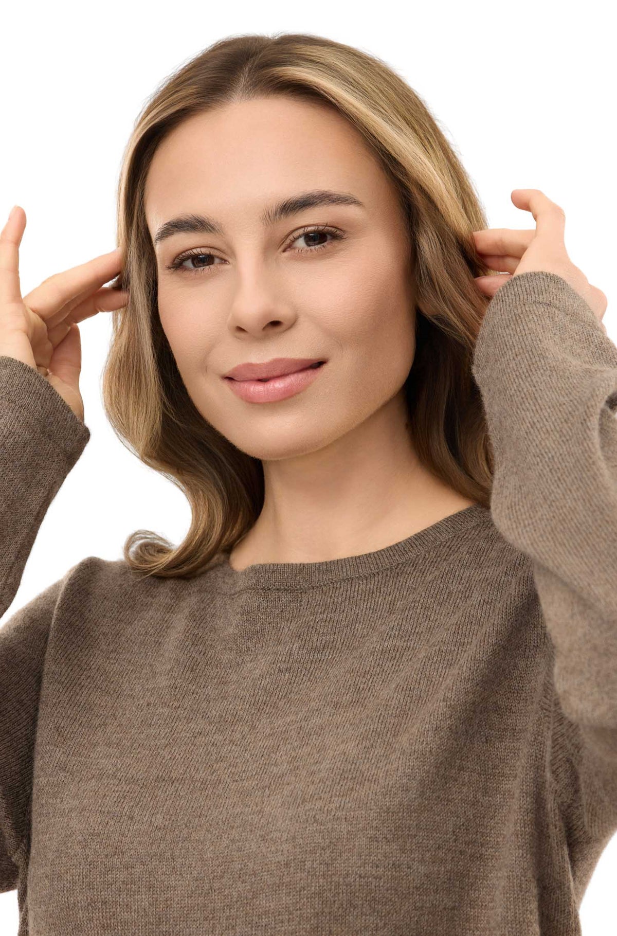 Alpaka Damen Pullover AMALIA-kakao