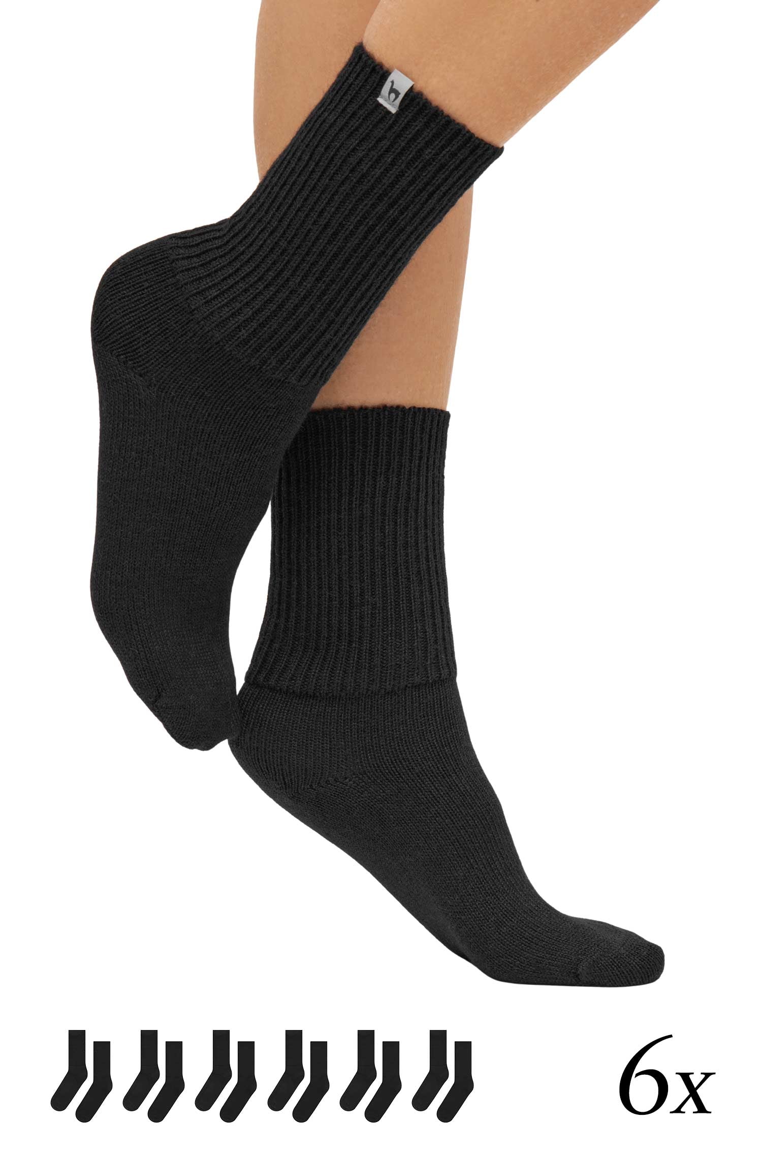 Alpaka Socken SOFT | 6er-Pack-schwarz