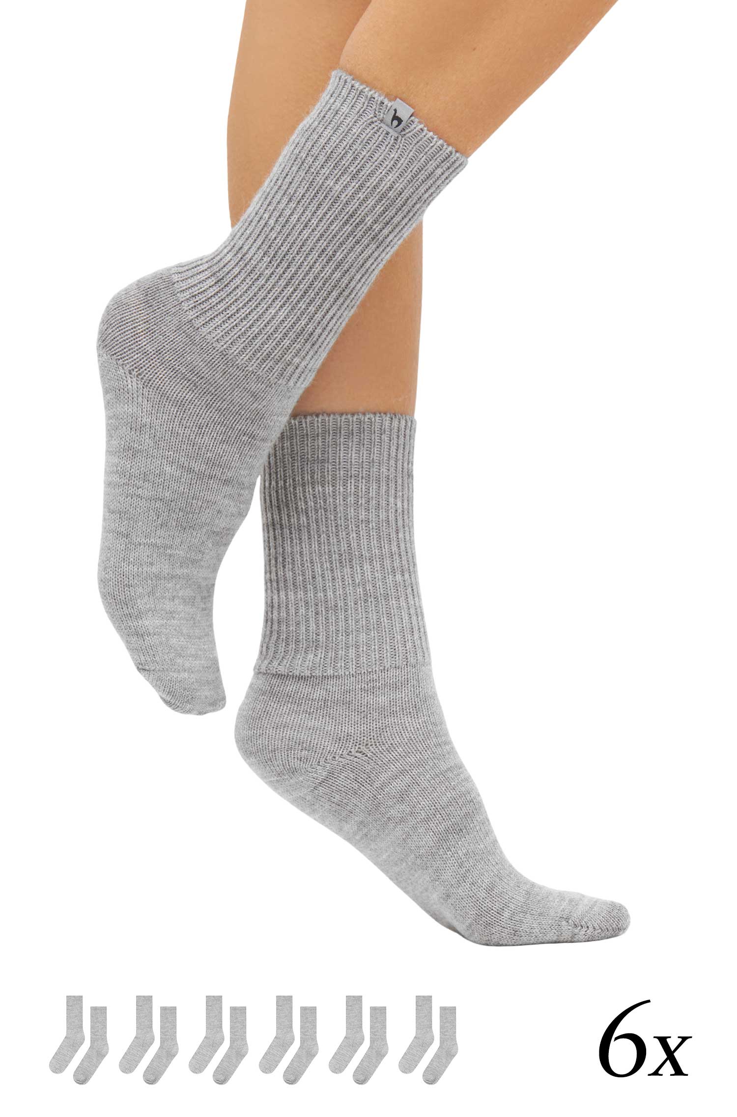 Alpaka Socken SOFT | 6er-Pack-silbergrau