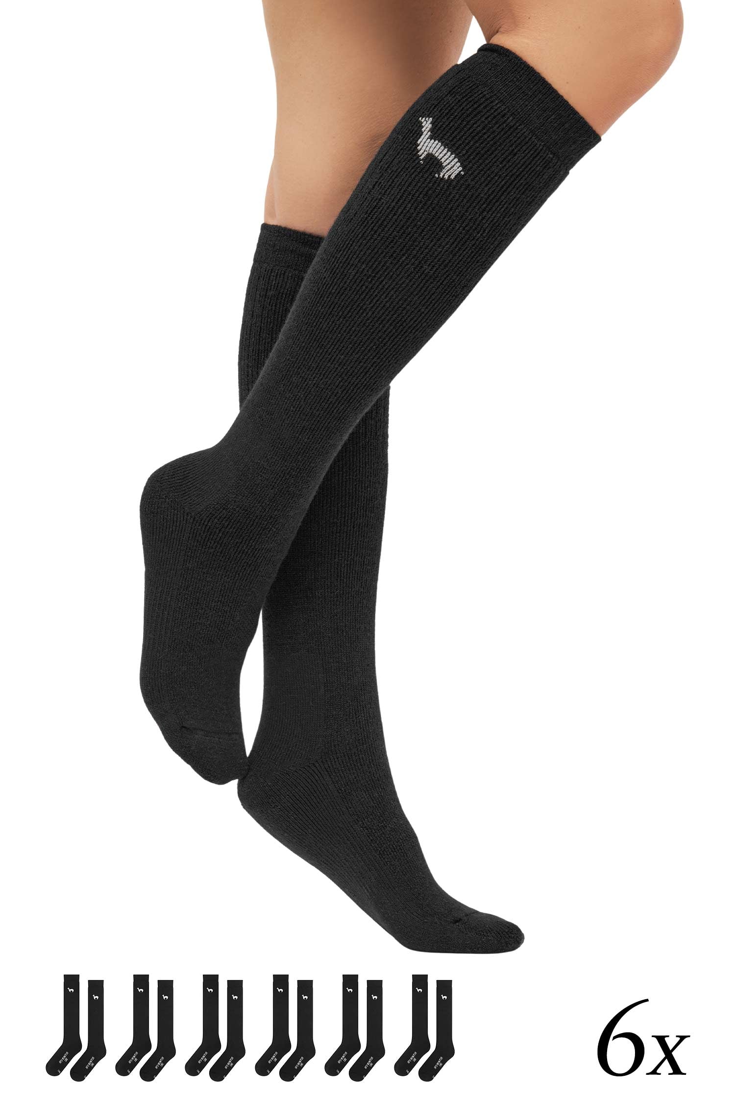 Alpaka Socken SKI | 6er-Pack-schwarz