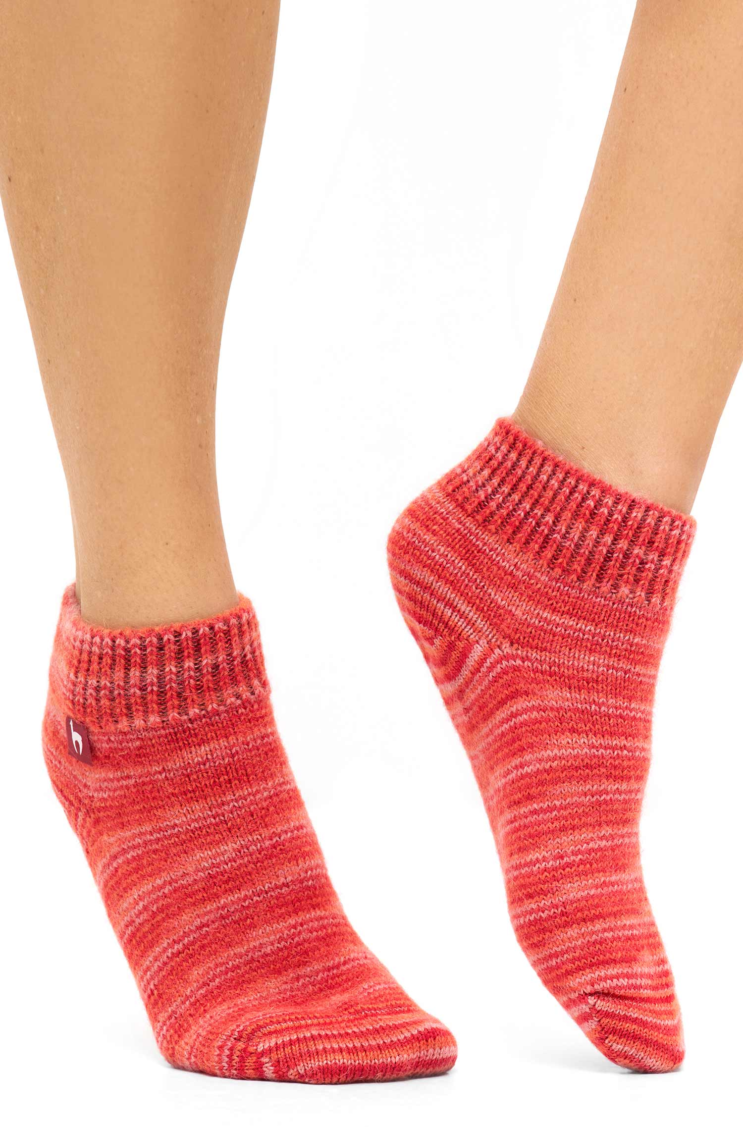 Alpaka Socken FREIZEIT-rot meliert