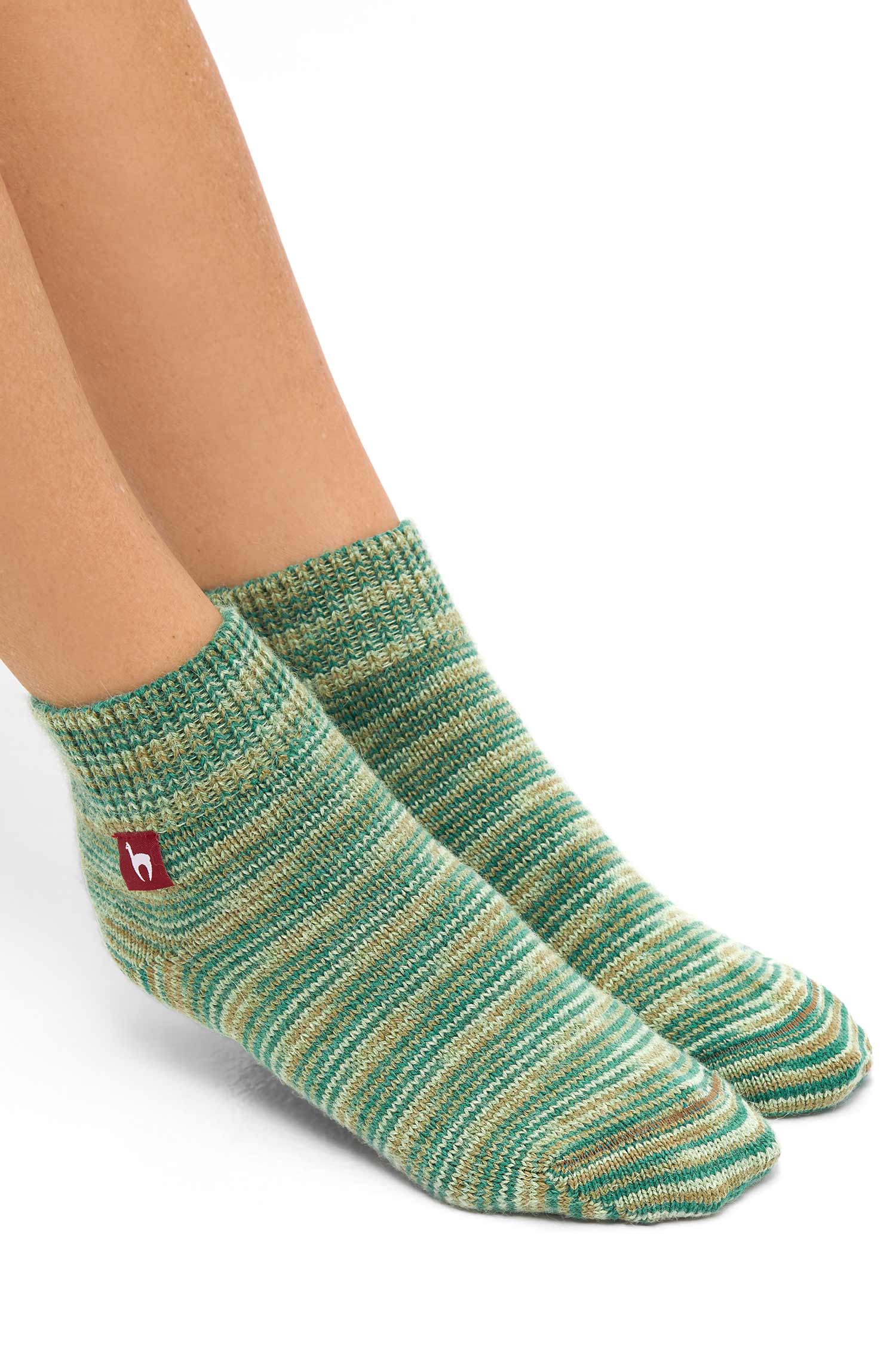 Alpaka Socken FREIZEIT | 6er Pack-grün meliert