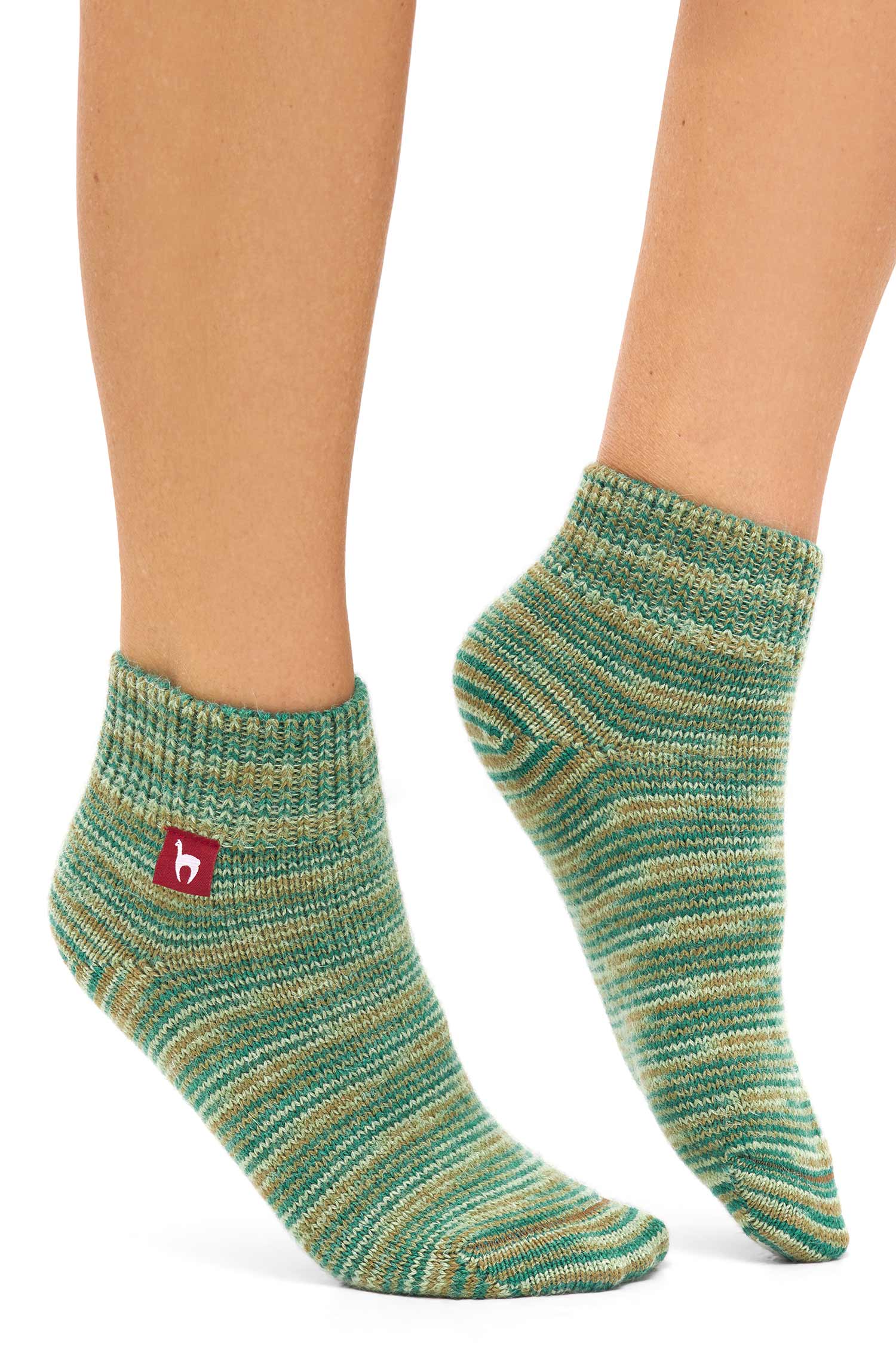 Alpaka Socken FREIZEIT | 6er Pack-grün meliert