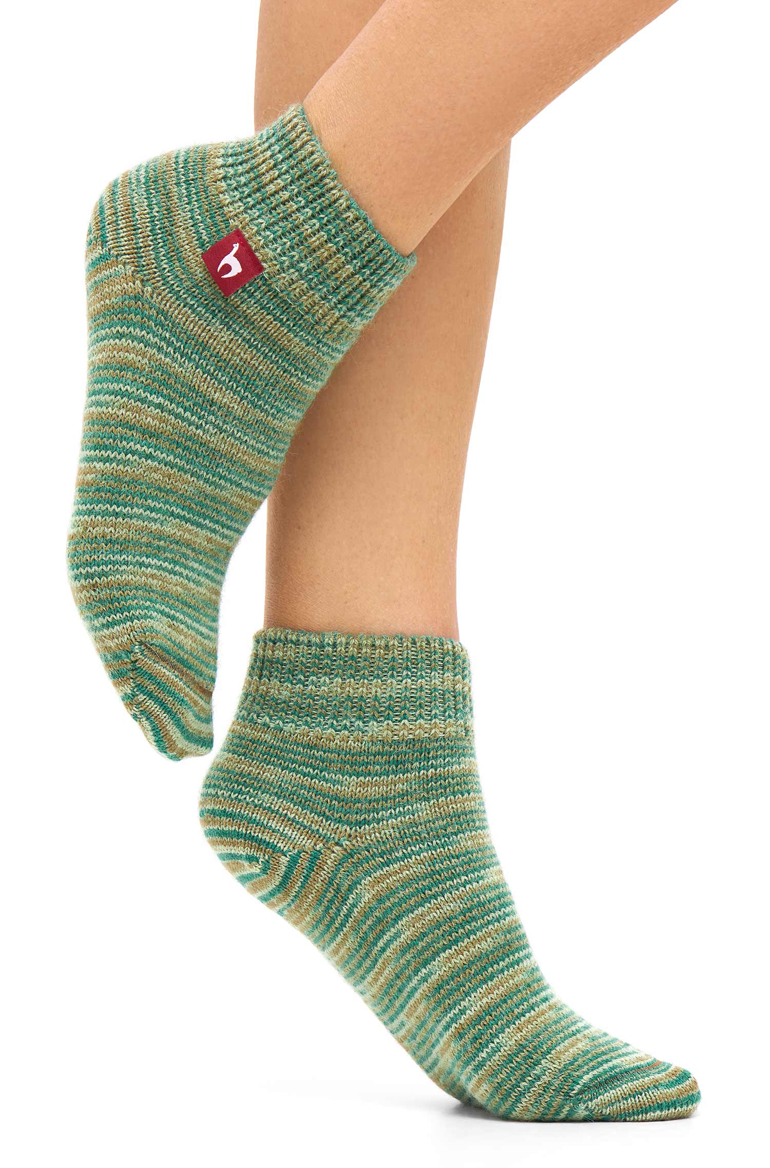 Alpaka Socken FREIZEIT | 6er Pack-grün meliert