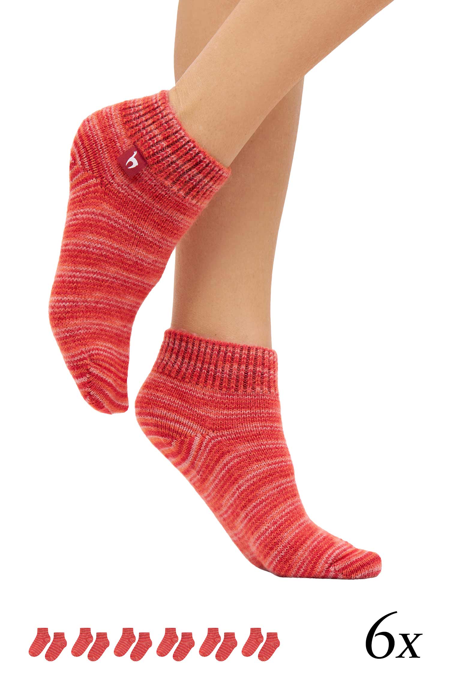 Alpaka Socken FREIZEIT | 6er Pack-rot meliert