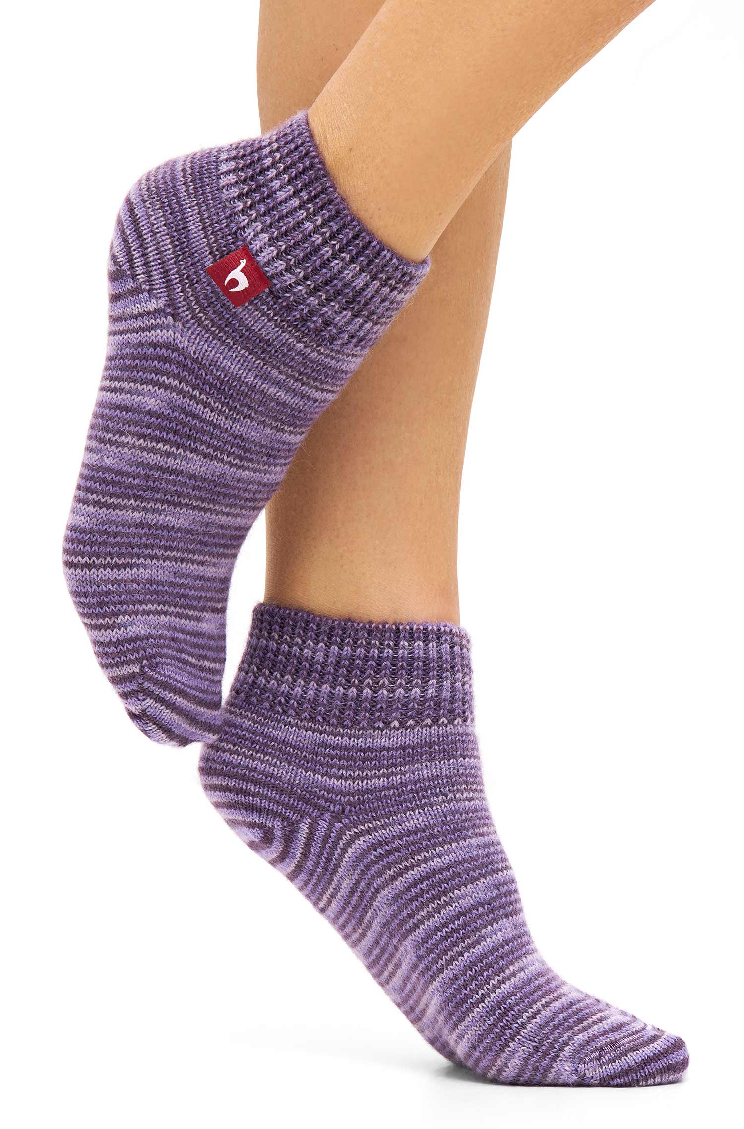 Alpaka Socken FREIZEIT | 6er Pack-violett meliert