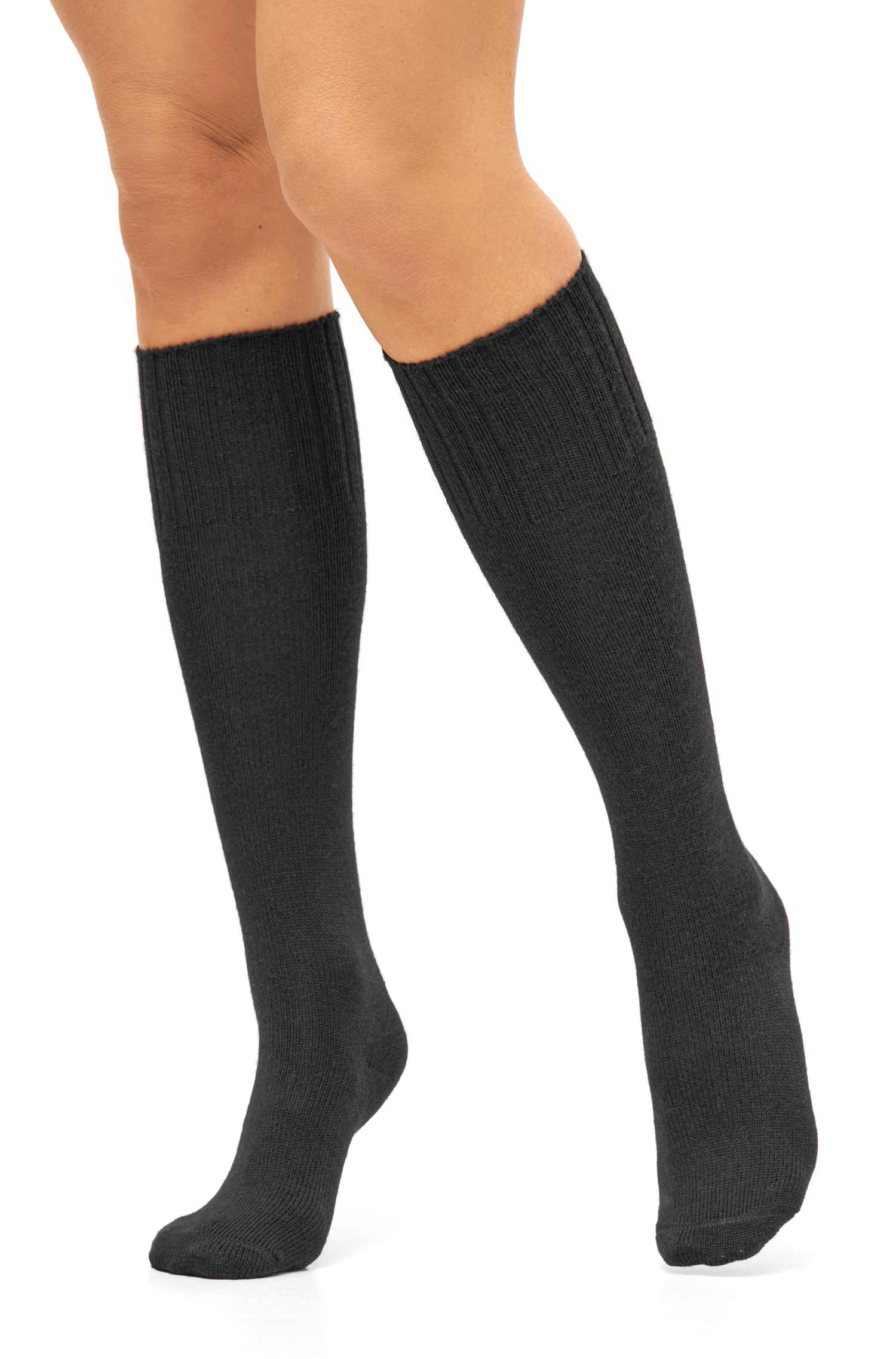 Alpaka KNIESOCKEN | 6er-Pack-schwarz