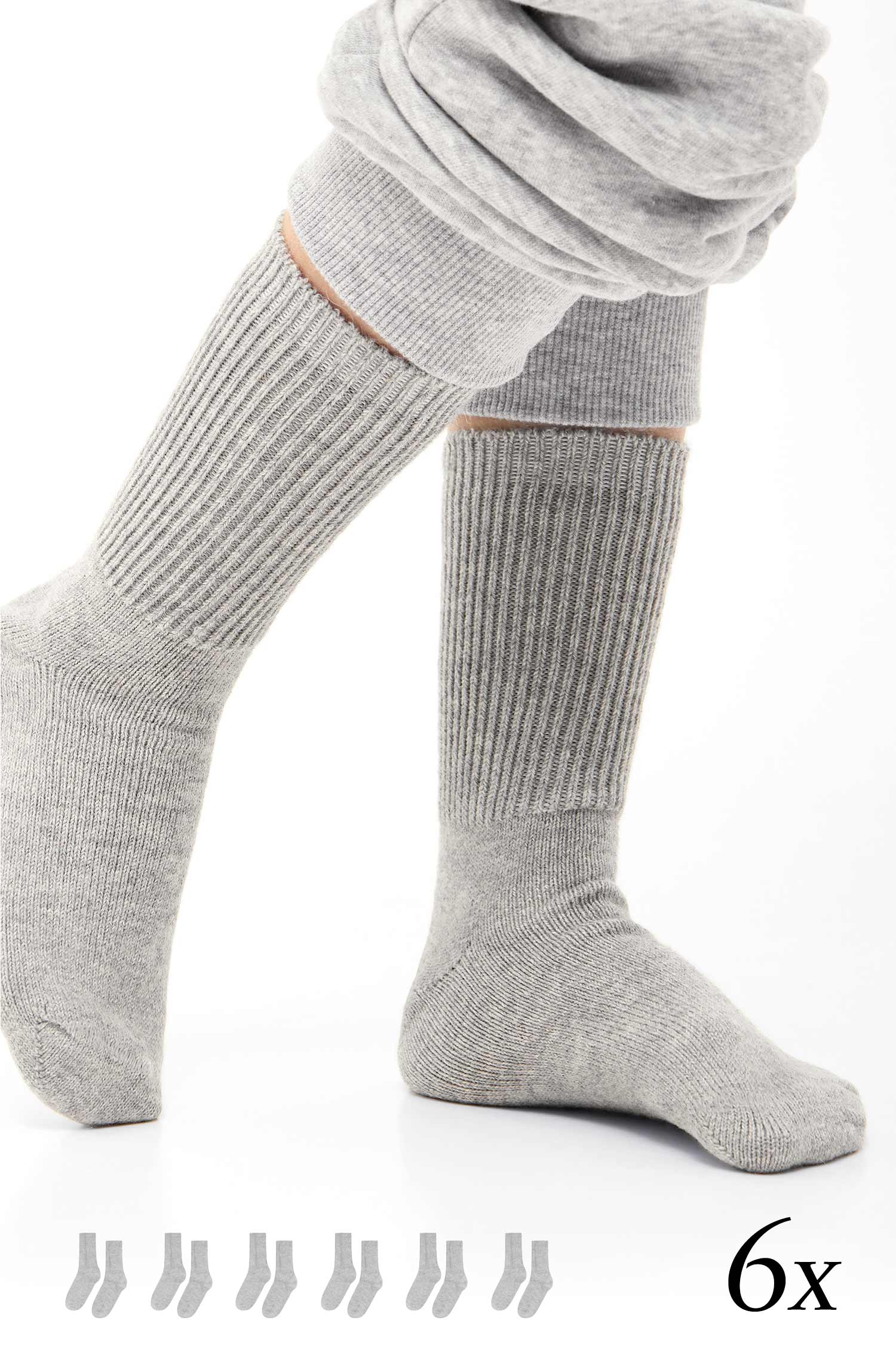 Alpaka Socken SOFT | 6er-Pack-silbergrau