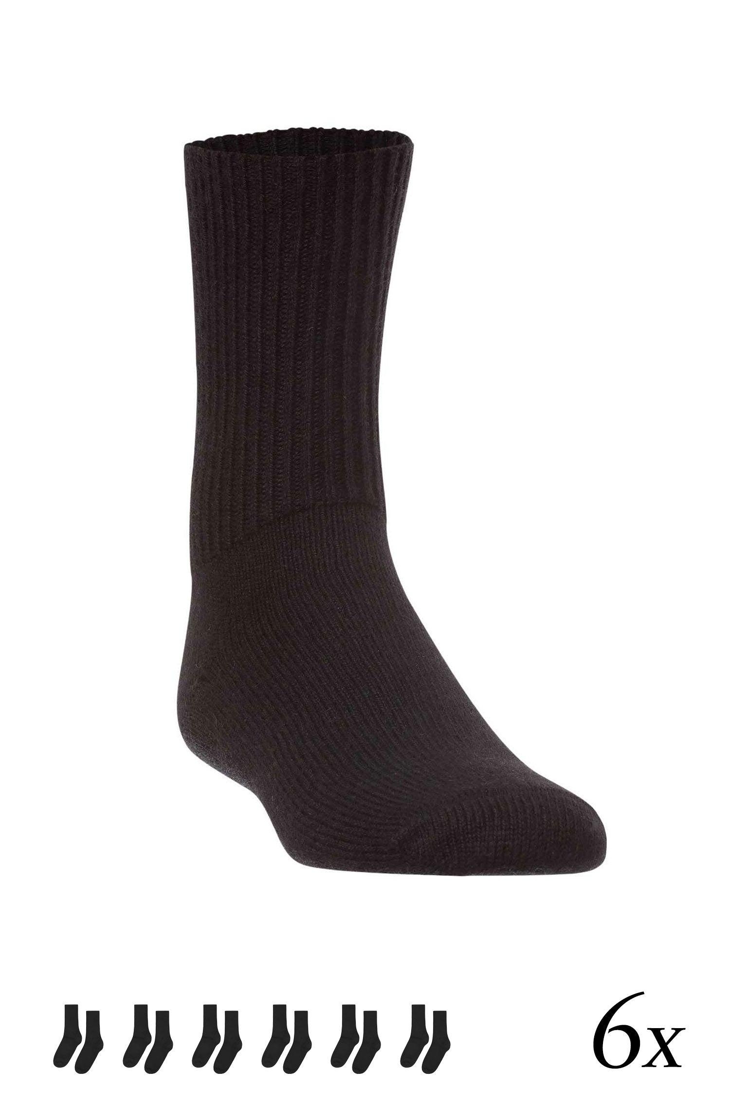 Alpaka Socken SOFT | 6er-Pack-schwarz