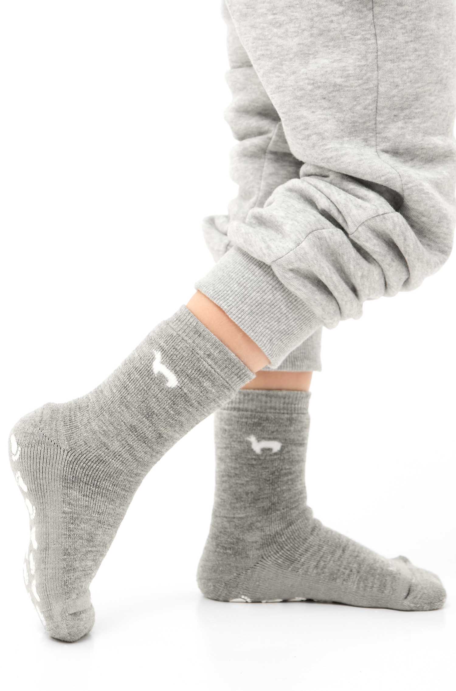 Alpaka Socken ABS-grau
