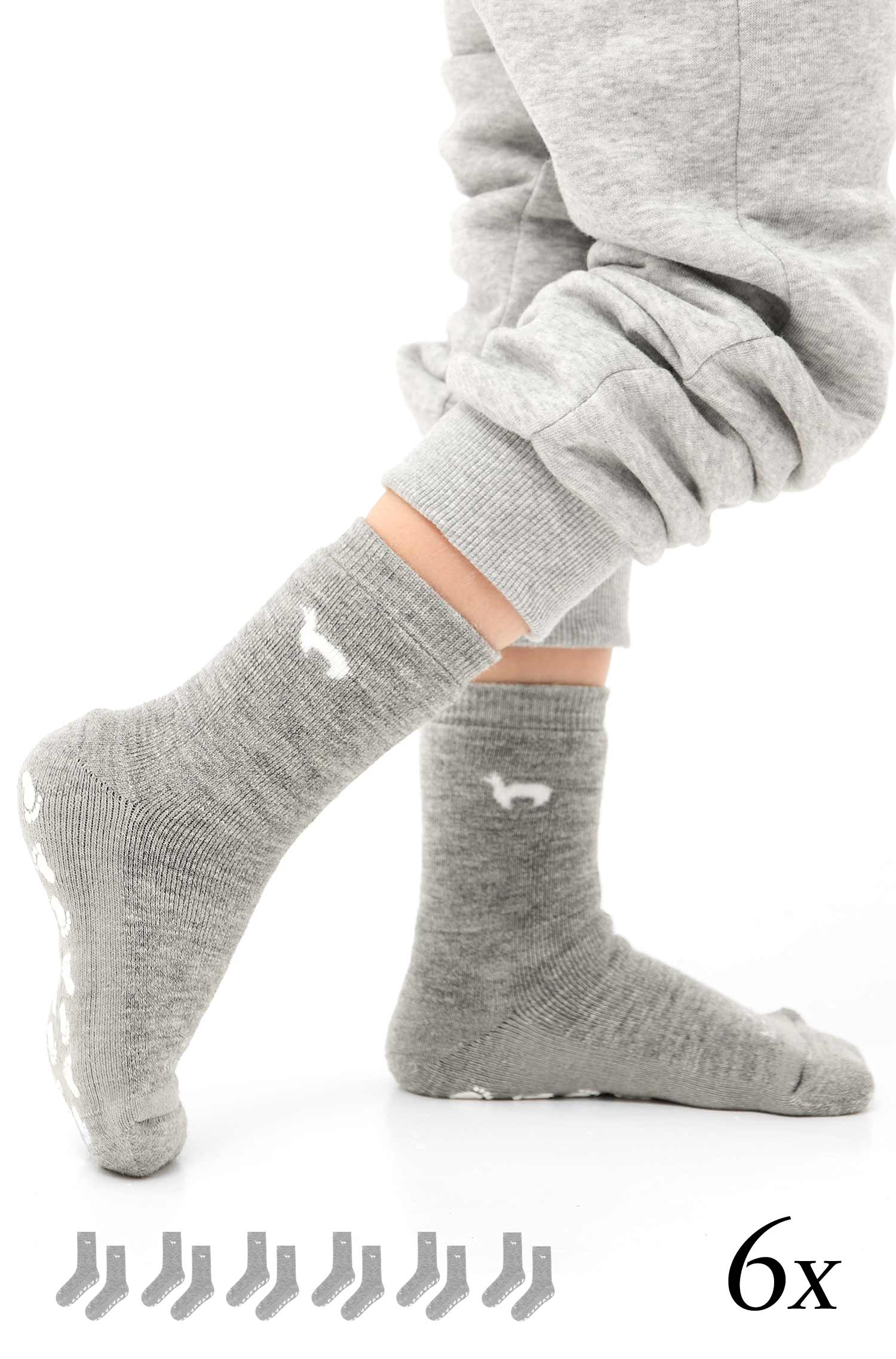 Alpaka Socken ABS | 6er-Pack-grau