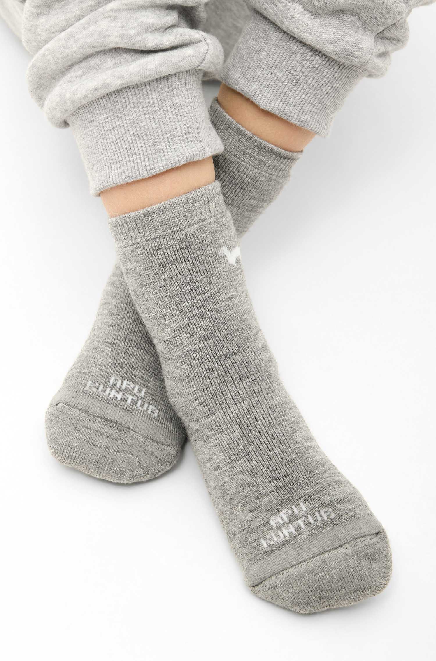 Alpaka Socken ABS | 6er-Pack-grau