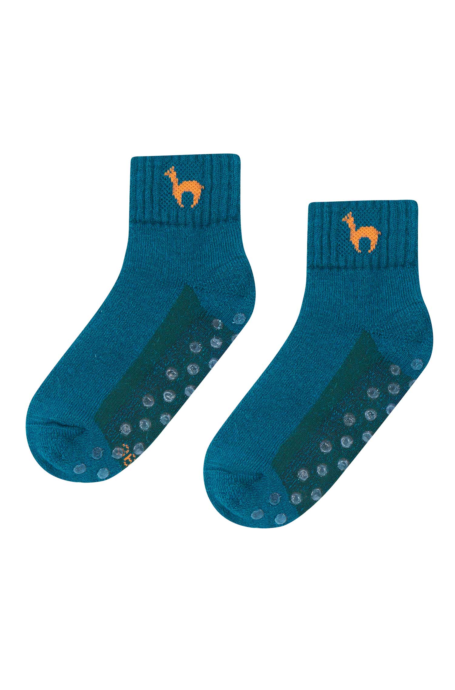 Alpaka Socken ABS kurz-petrol