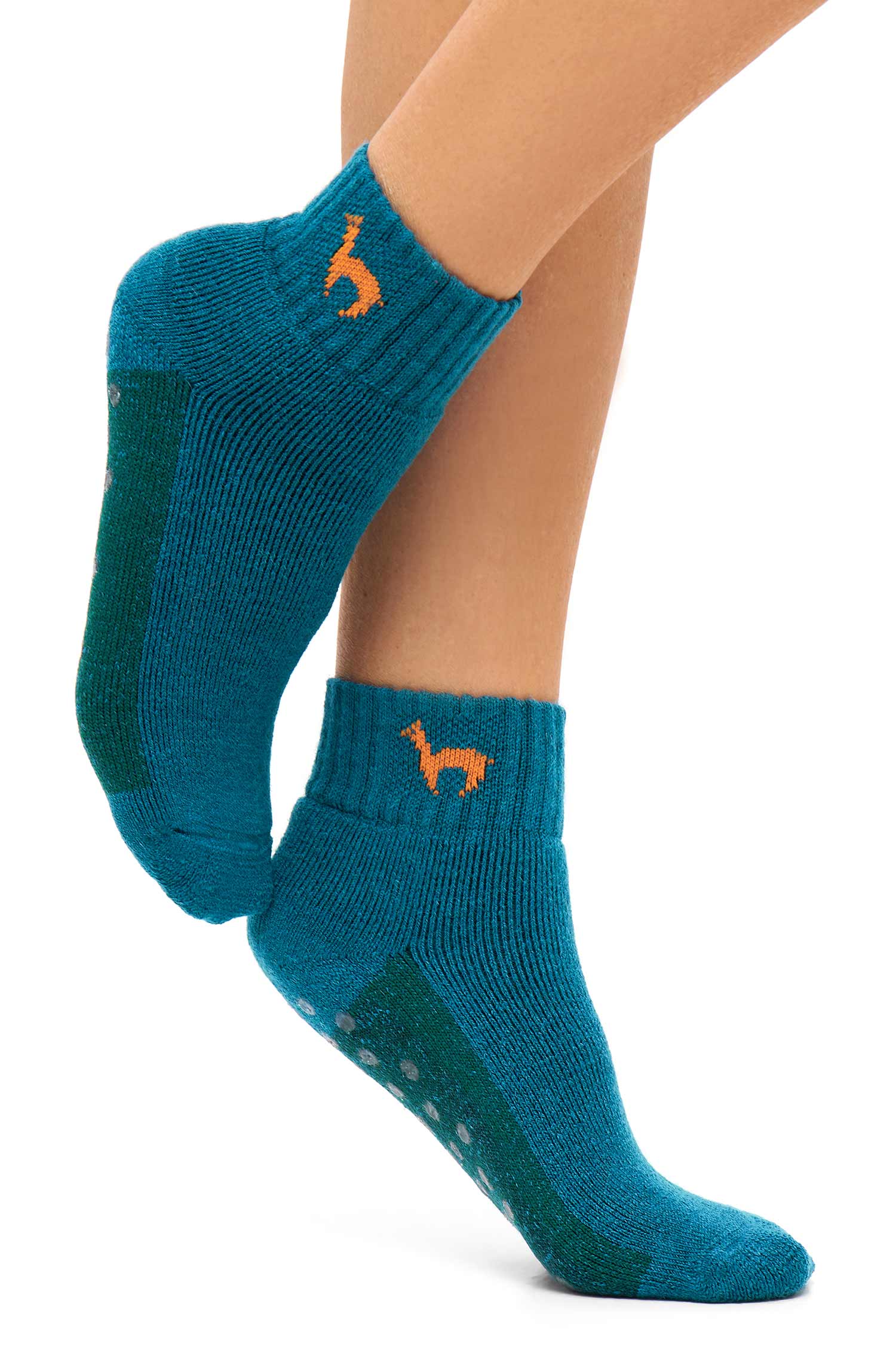 Alpaka Socken ABS kurz | 6er-Pack-petrol