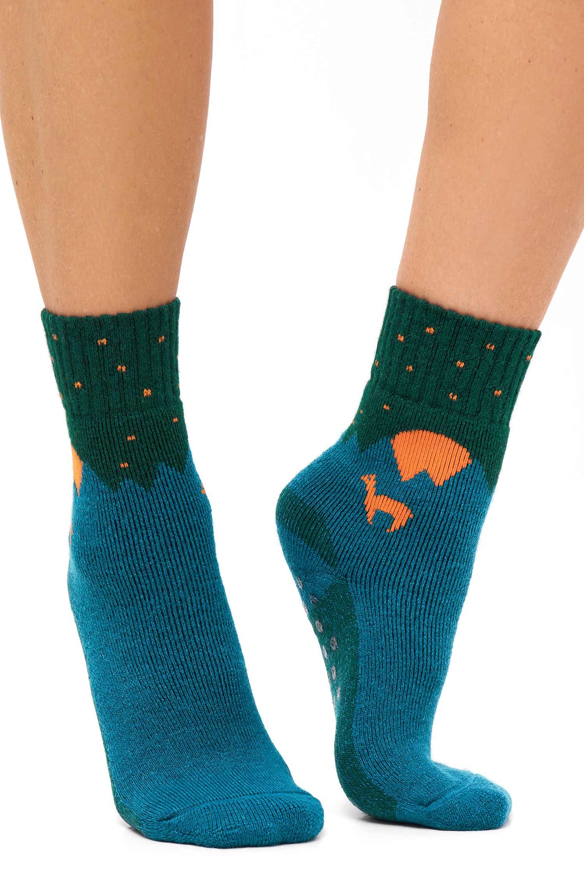 Alpaka Socken ABS-petrol