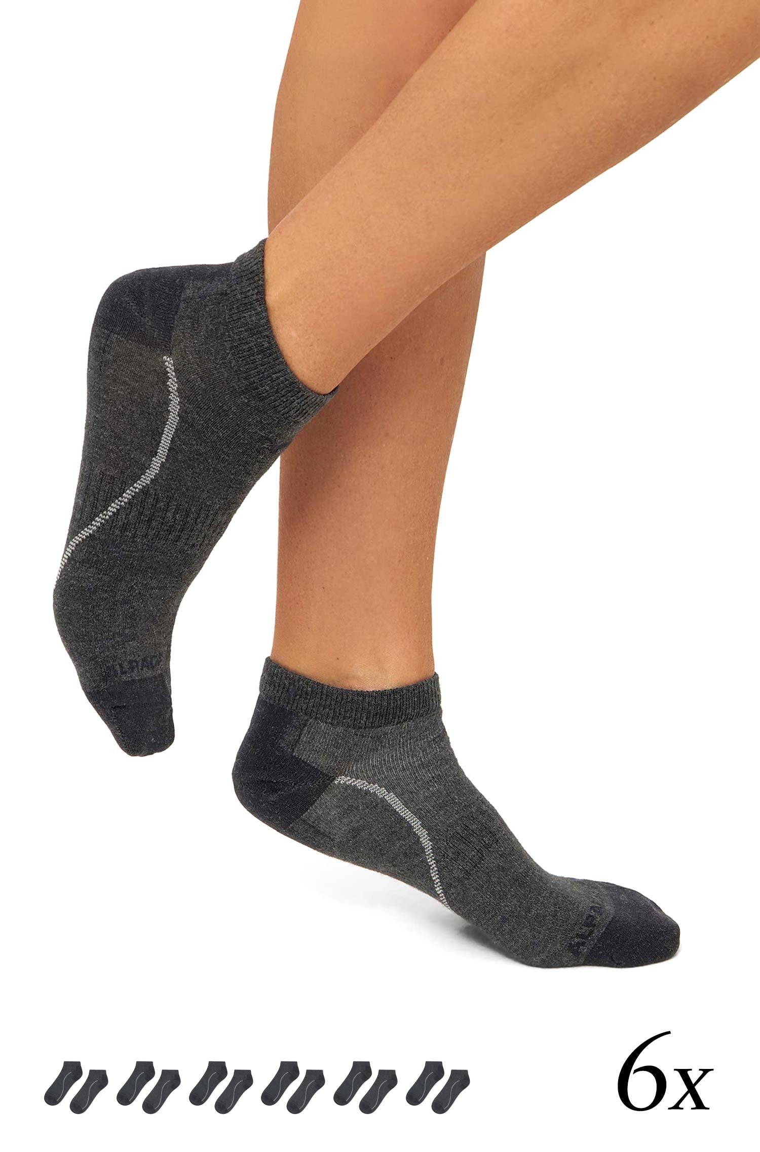 Alpaka Socken SNEAKER | 6er-Pack-anthrazit