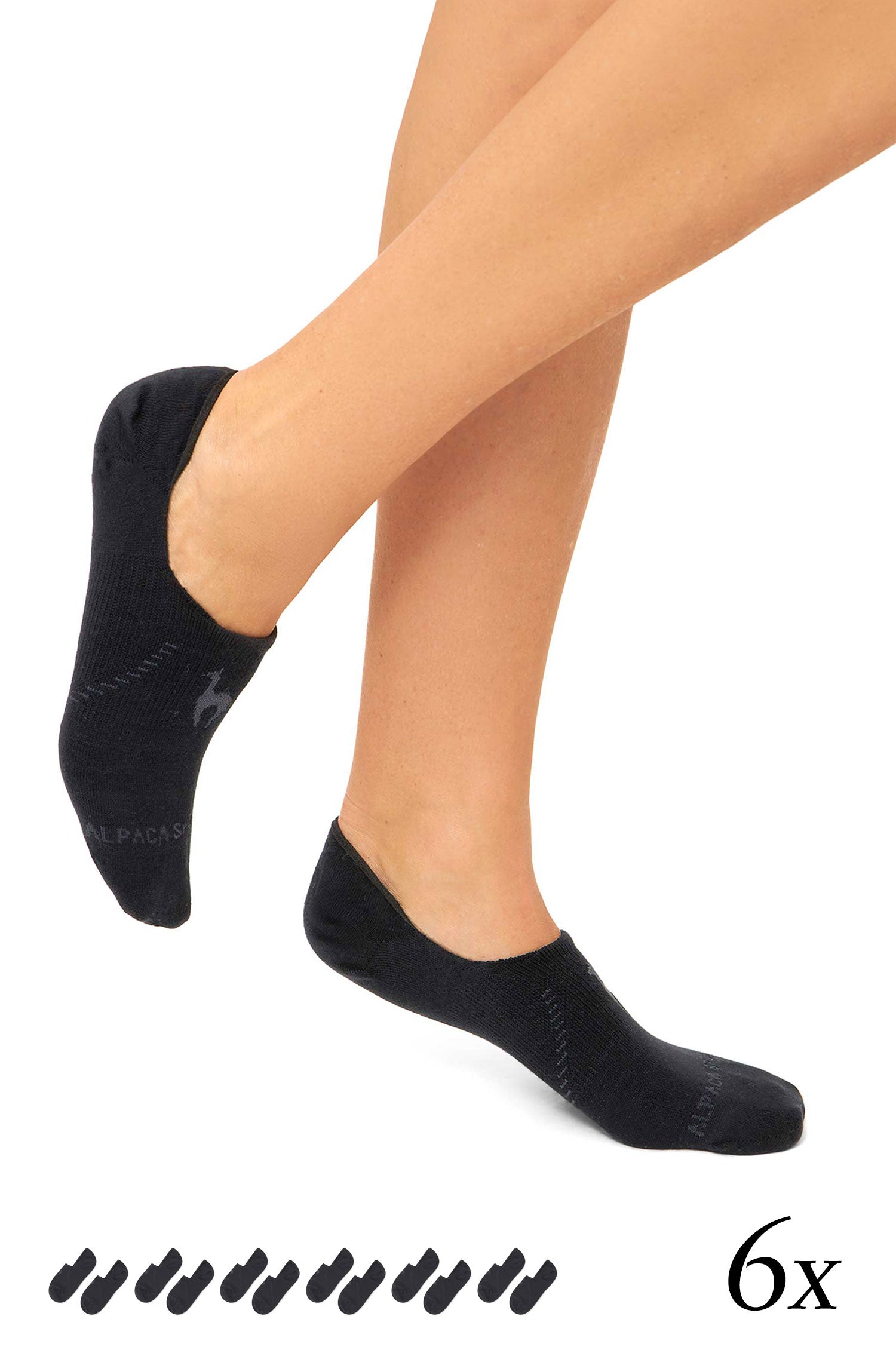 Alpaka Socken SLIPPER | 6er-Pack-schwarz