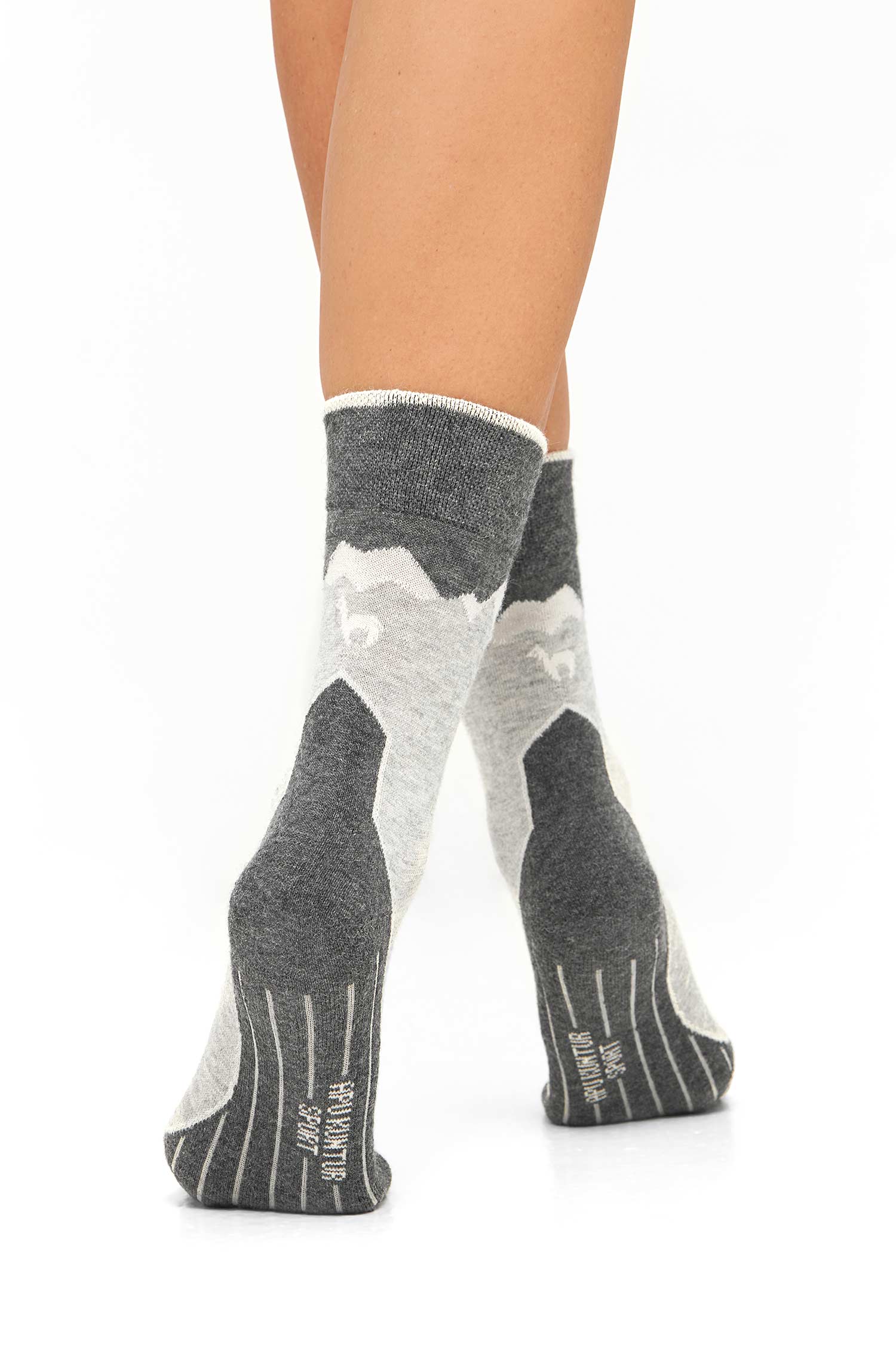 Alpaka WANDERSOCKEN | 6er-Pack-grau/silber
