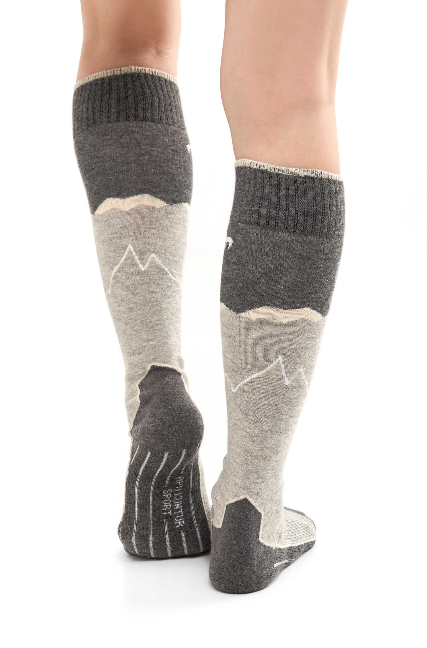 Alpaka Socken SKI & SPORT-grau/silber