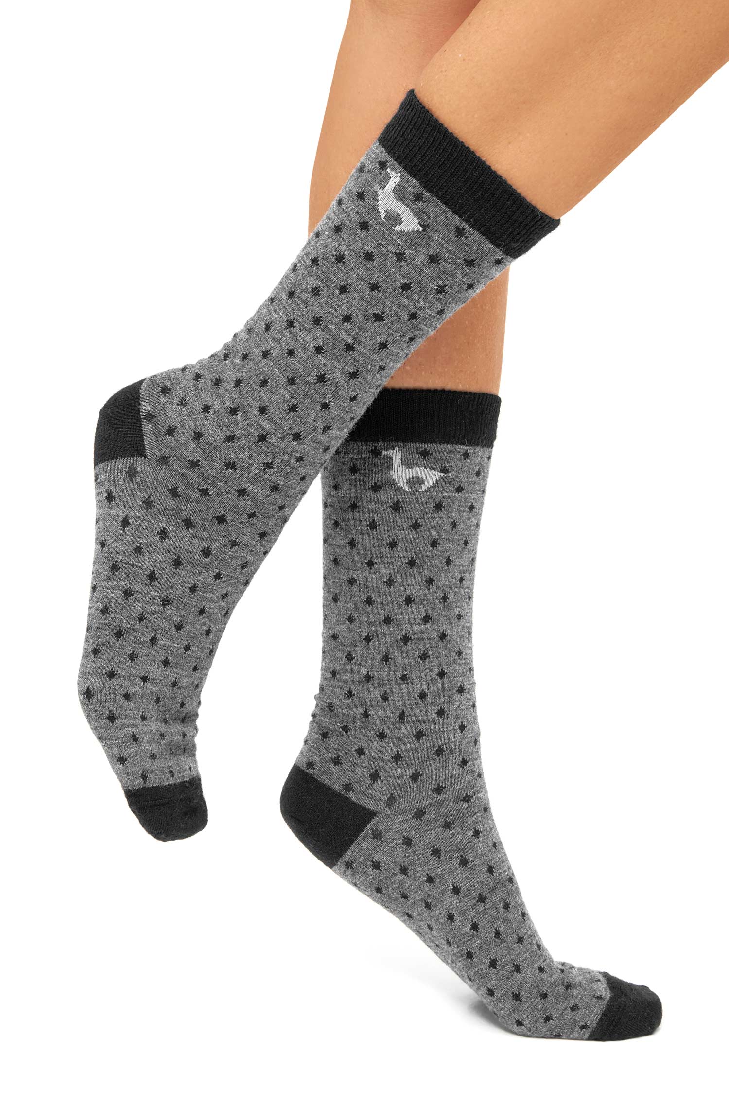 Alpaka Socken DOTTED-anthrazit