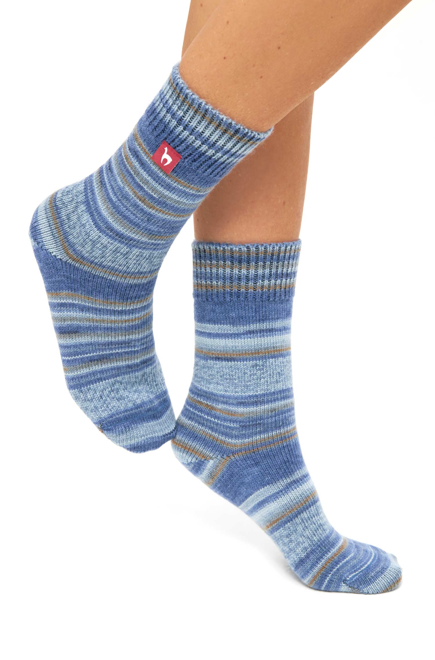 Alpaka Socken HARMONY-ocker/blau