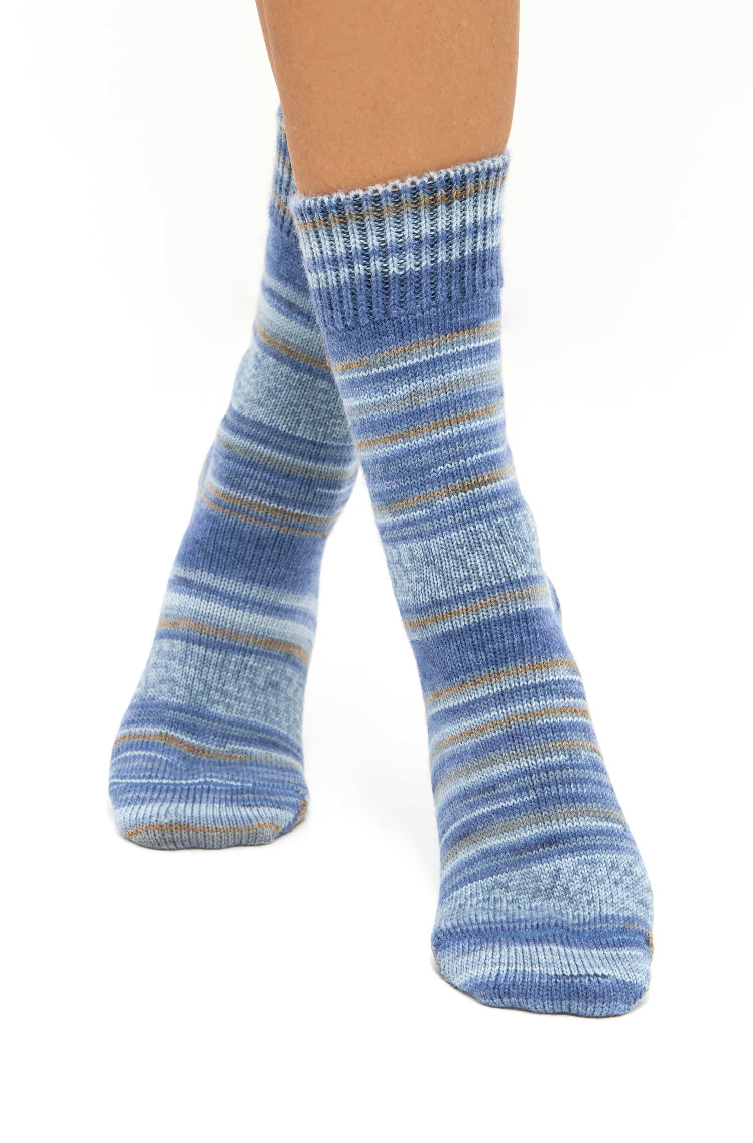 Alpaka Socken HARMONY-ocker/blau