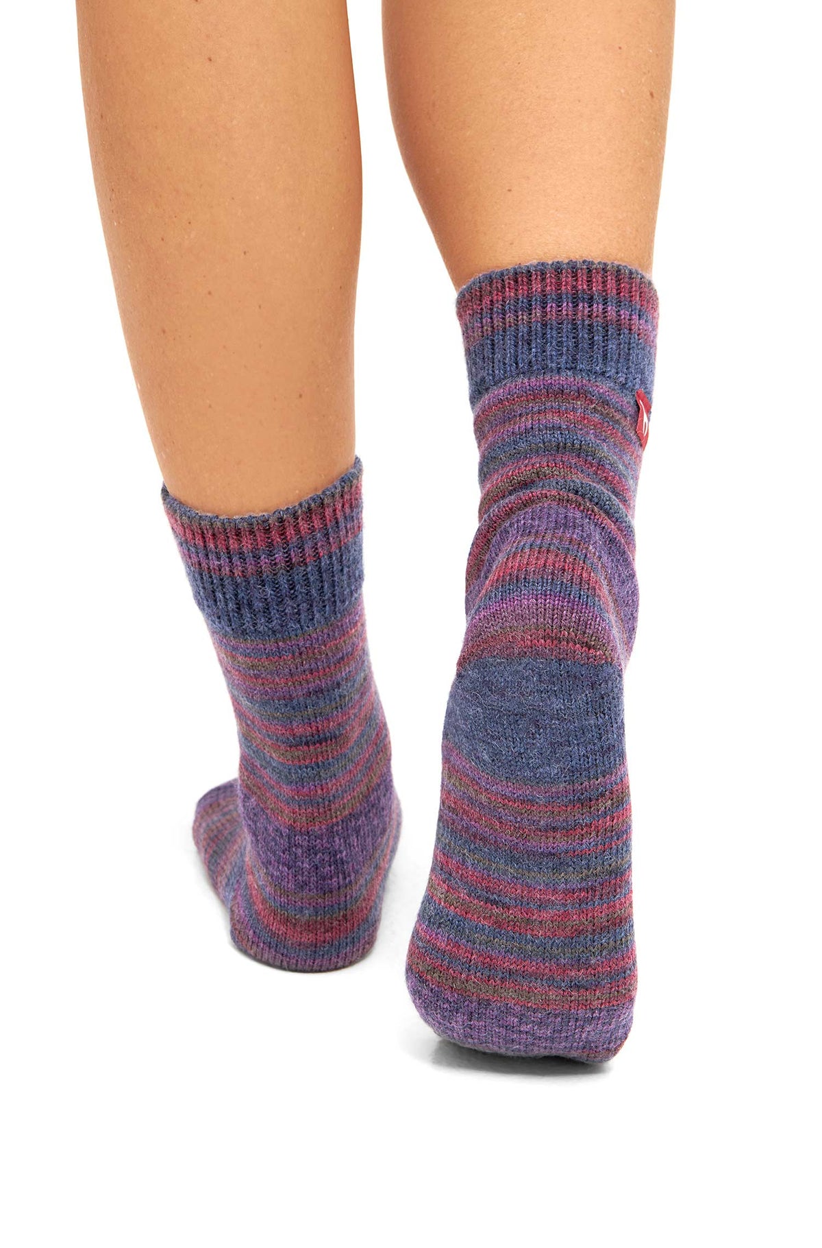Alpaka Socken HARMONY-pflaume/blau