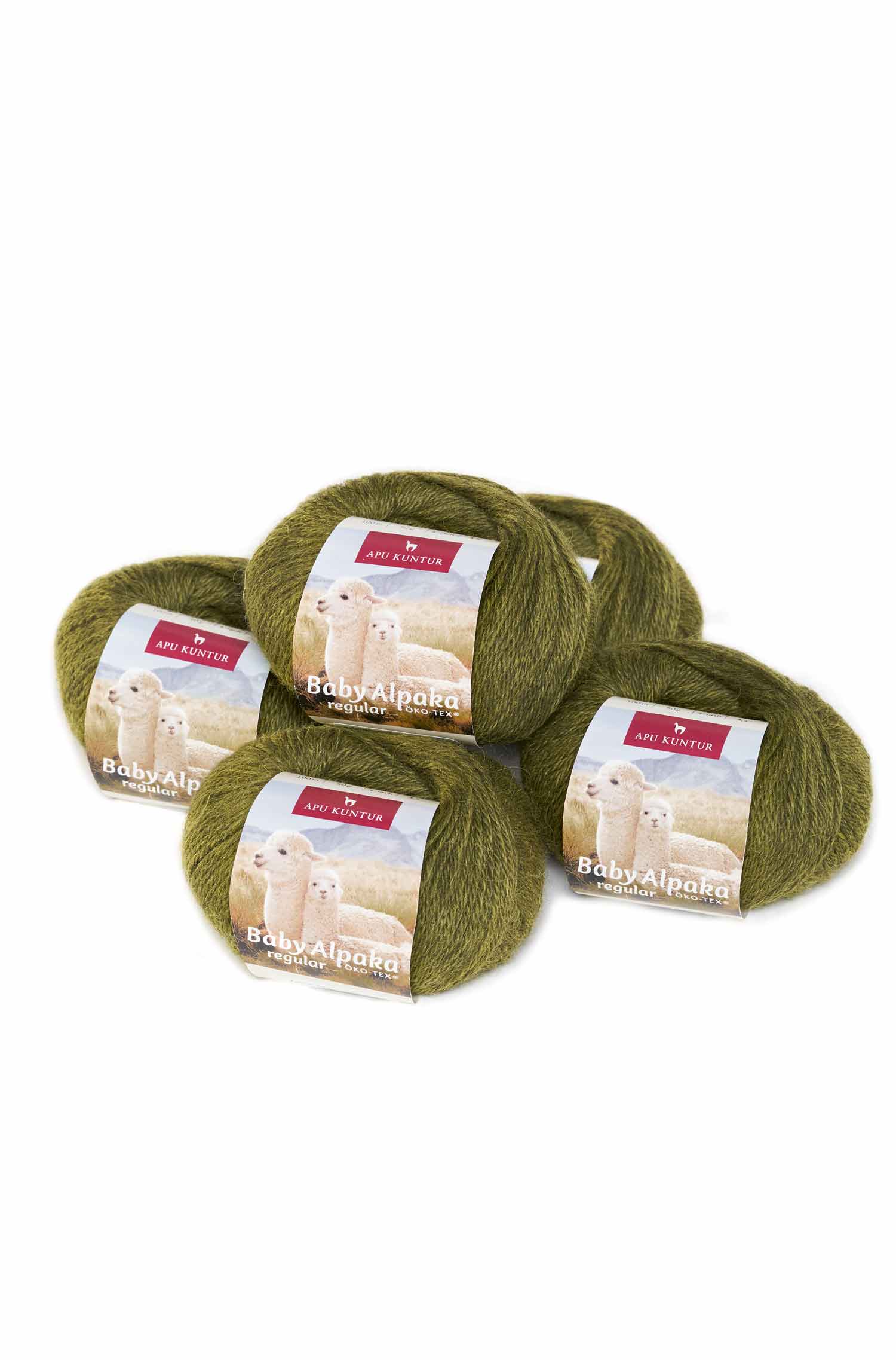 Baby Alpaka Wolle PURE | 5×50g-avocado melange