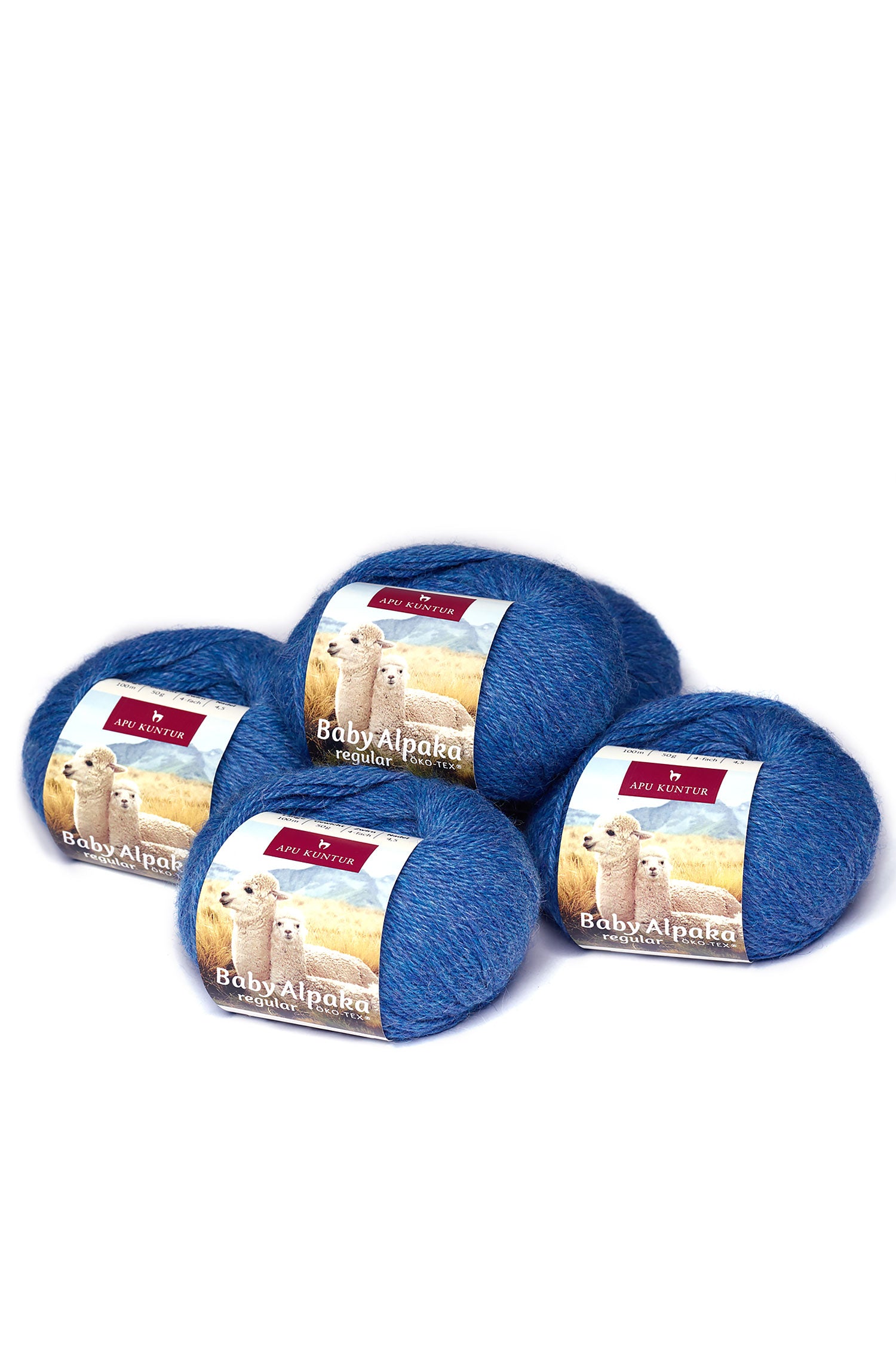 Baby Alpaka Wolle PURE | 5×50g-blau melange