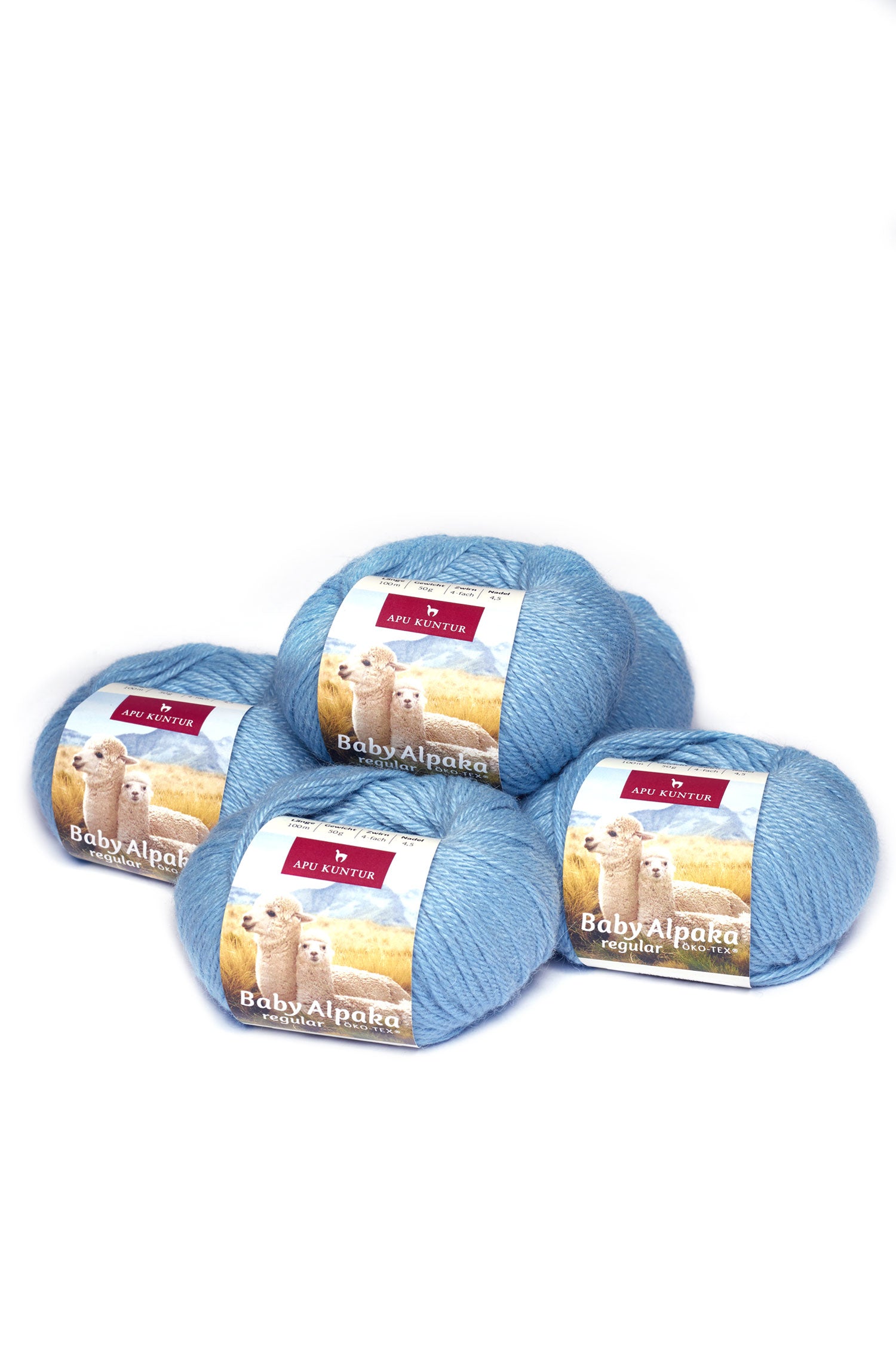 Baby Alpaka Wolle PURE | 5×50g-eisblau