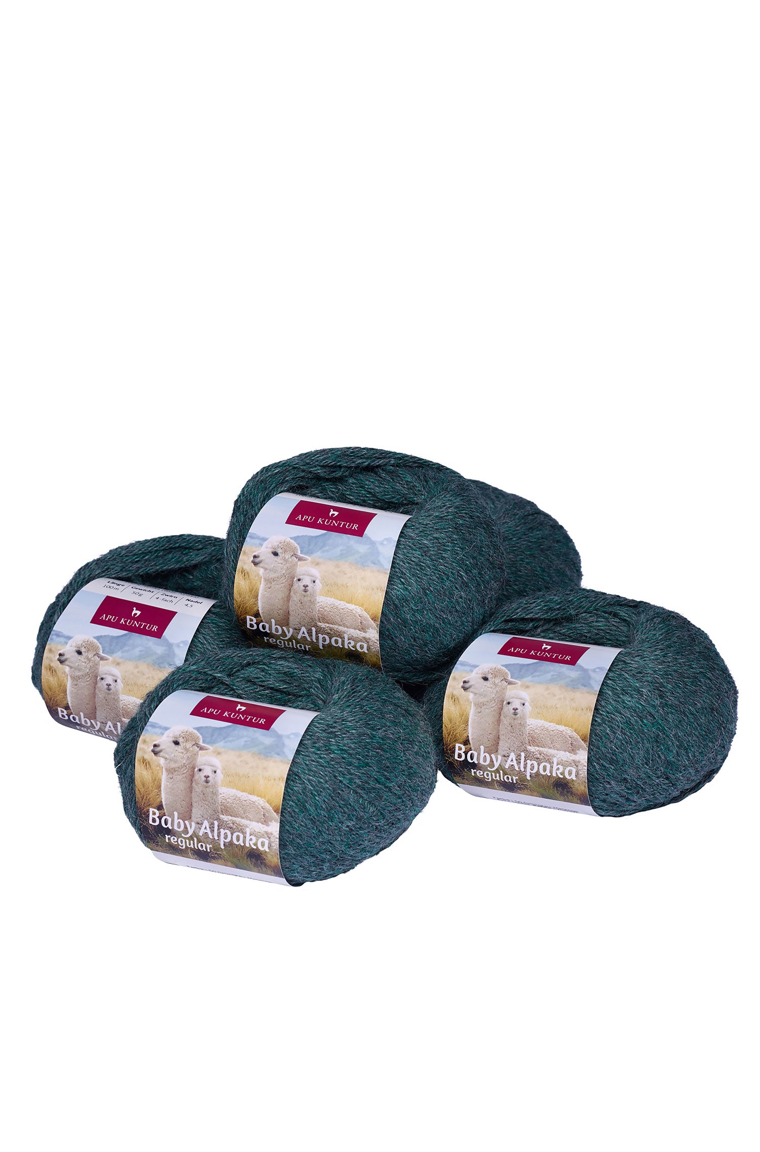 Baby Alpaka Wolle PURE | 5×50g-grüngrau melange