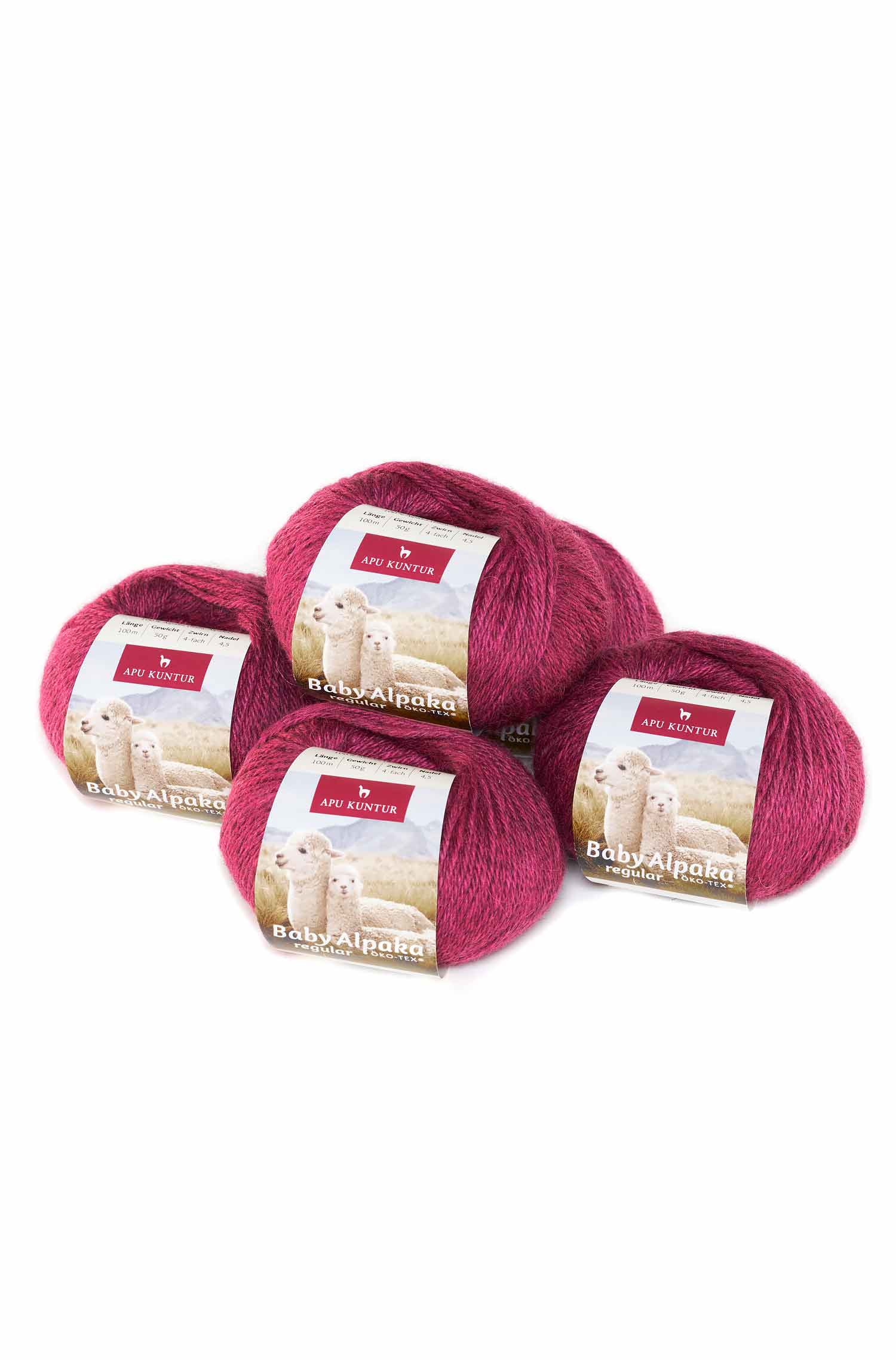 Baby Alpaka Wolle PURE | 5×50g-himbeere melange