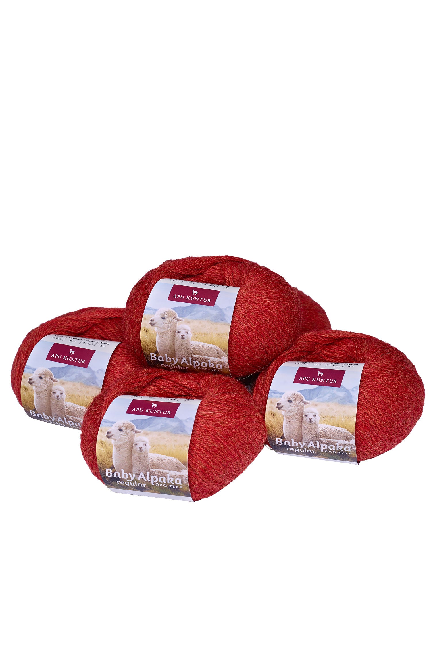 Baby Alpaka Wolle PURE | 5×50g-orangerot melange