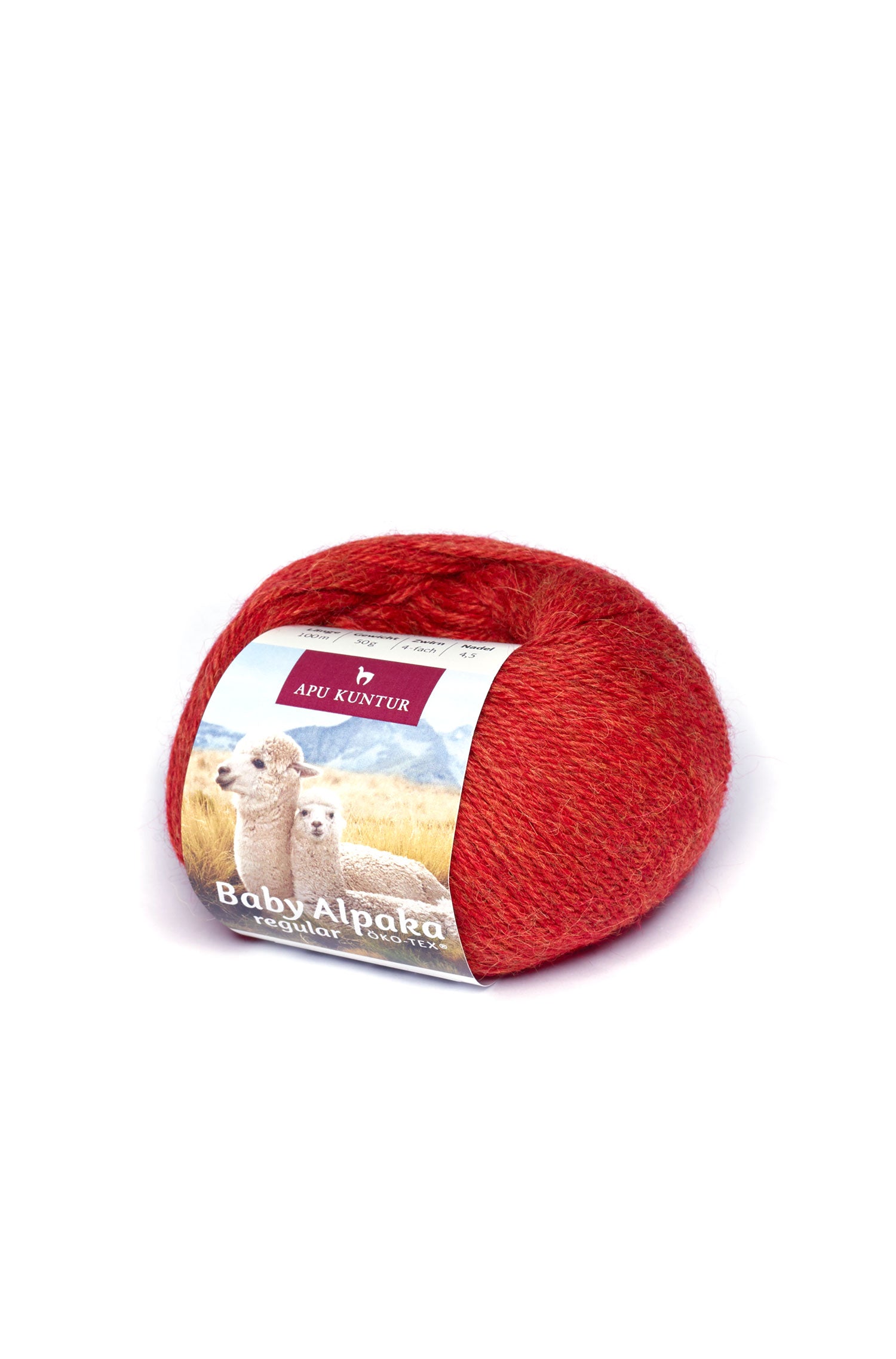Baby Alpaka Wolle PURE | 5×50g-orangerot melange