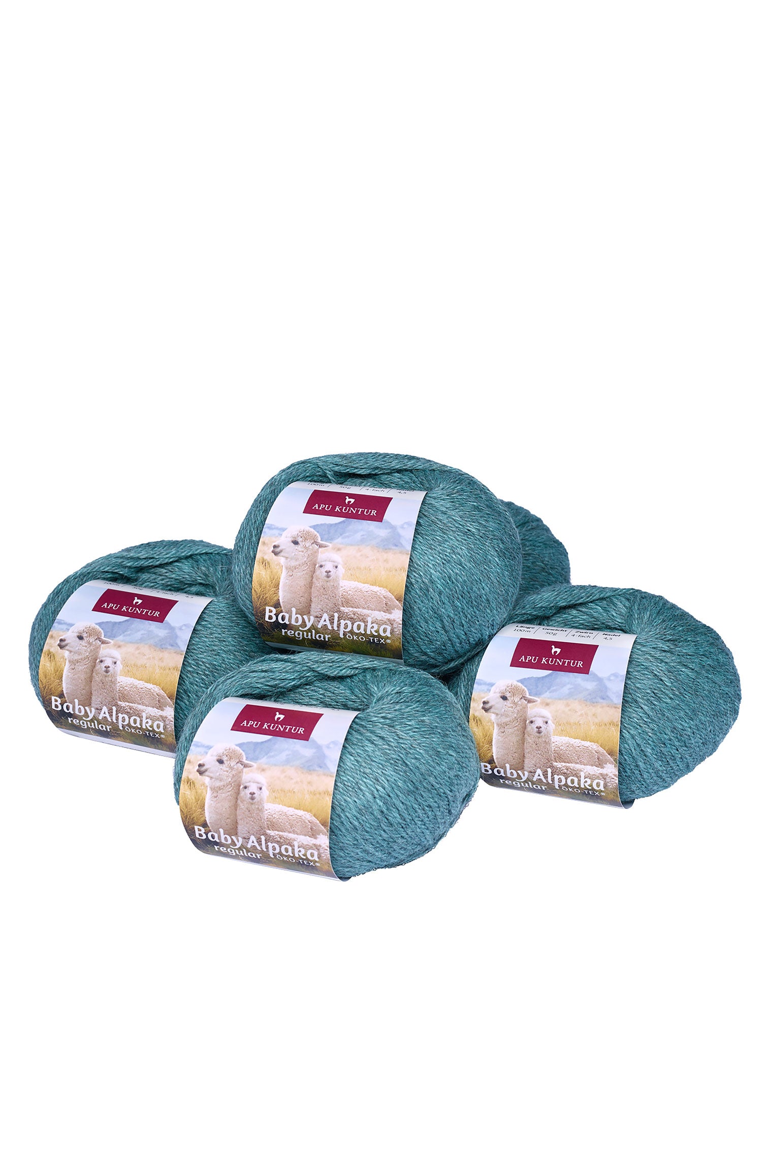 Baby Alpaka Wolle PURE | 5×50g-seegrün melange