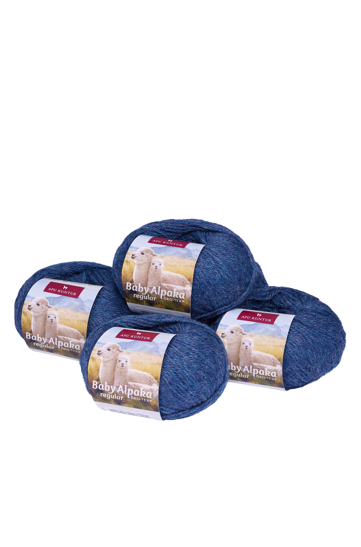 Baby Alpaka Wolle PURE | 5×50g-stahlblau melange