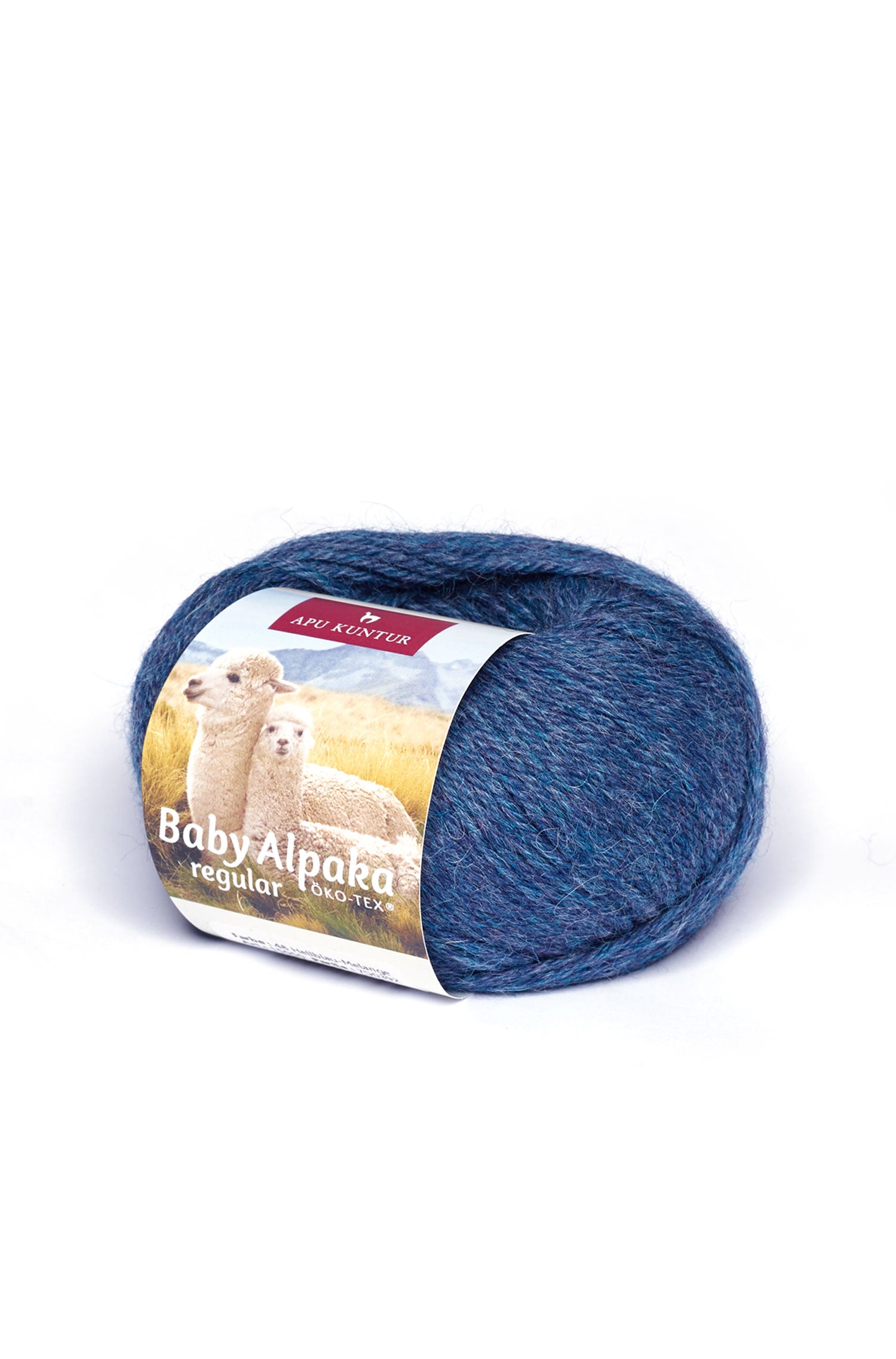 Baby Alpaka Wolle PURE | 5×50g-stahlblau melange