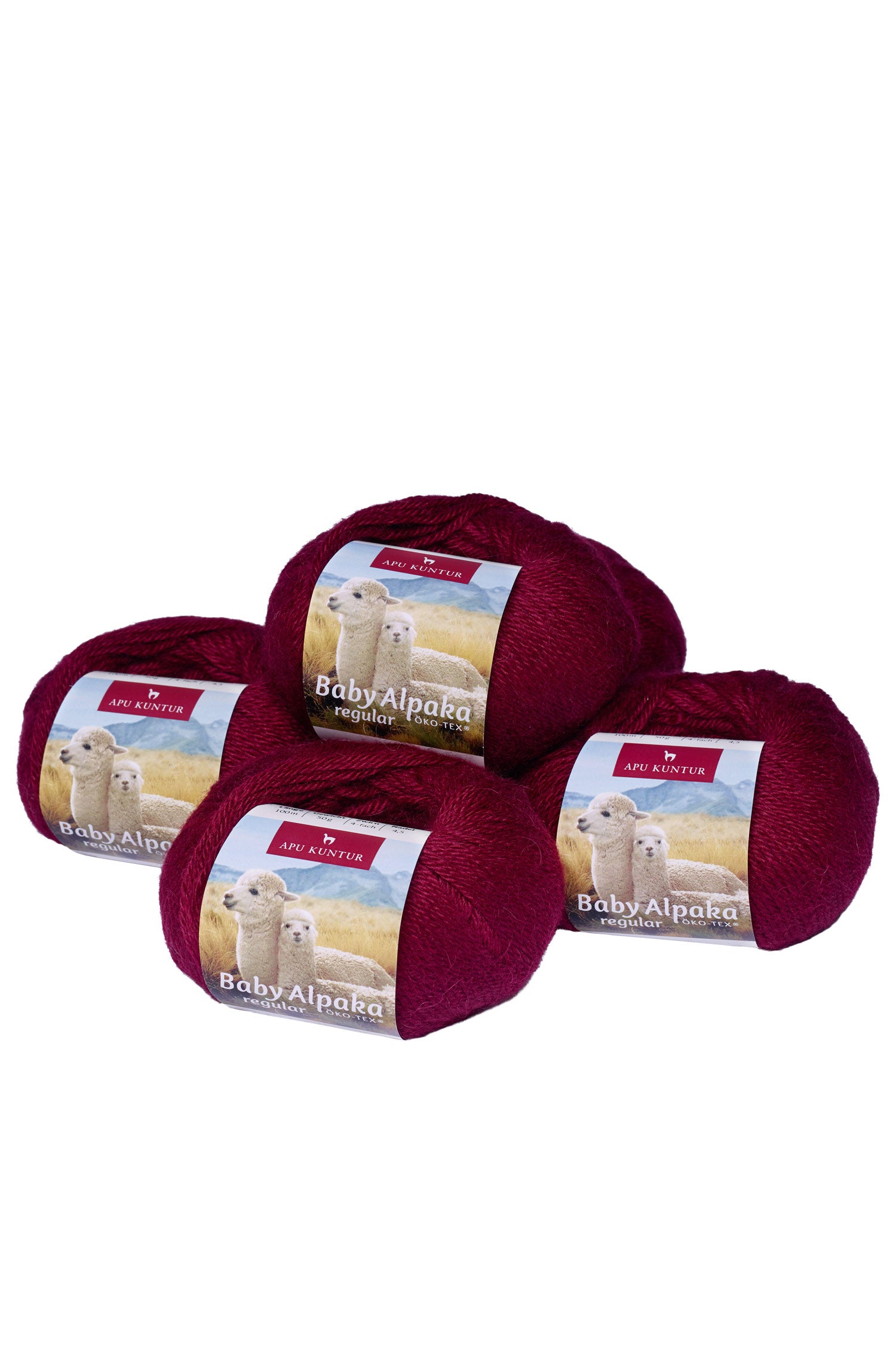 Baby Alpaka Wolle PURE | 5×50g-weinrot