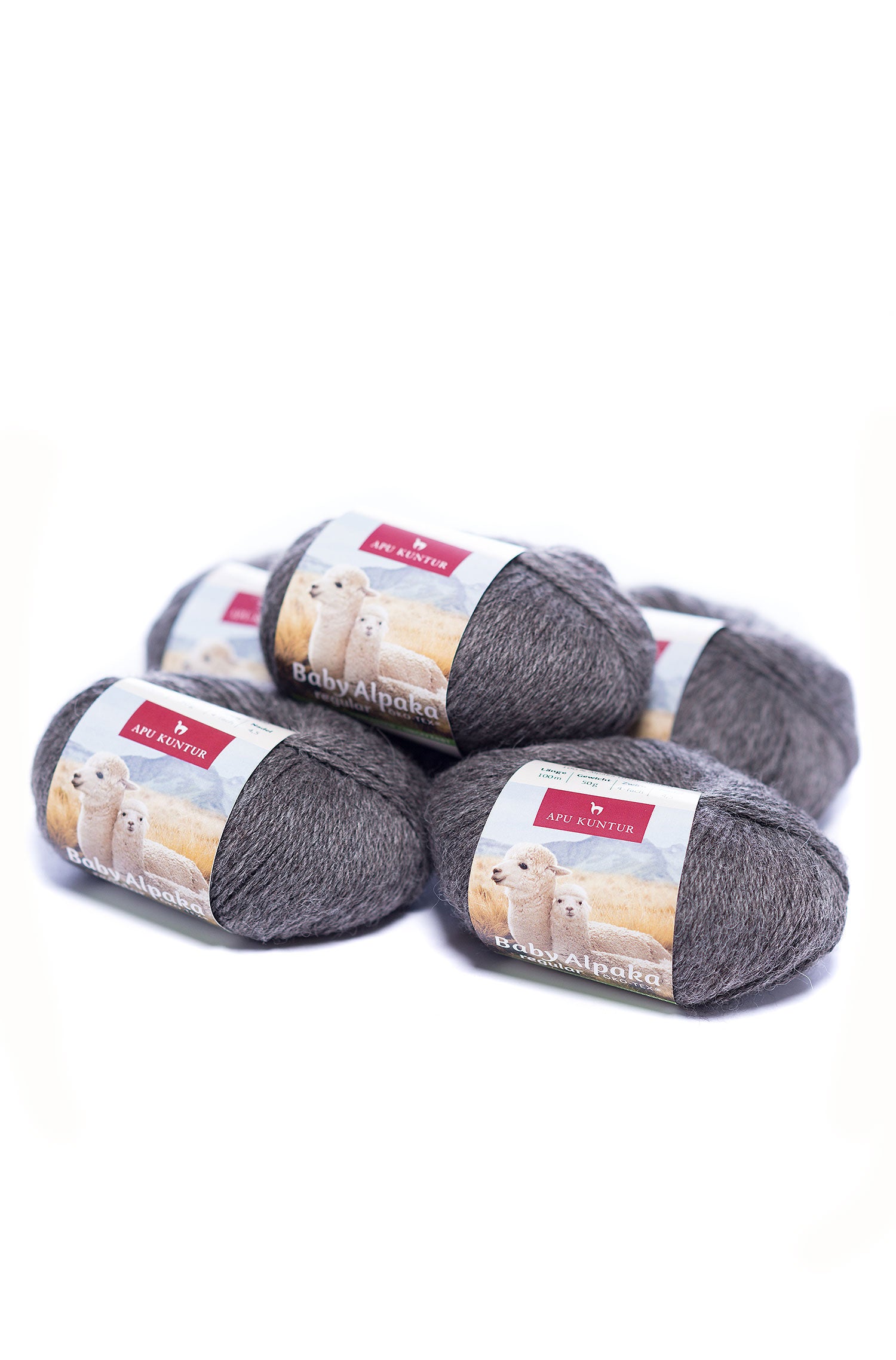 Baby Alpaka Wolle PURE | 5×50g-dunkelgrau