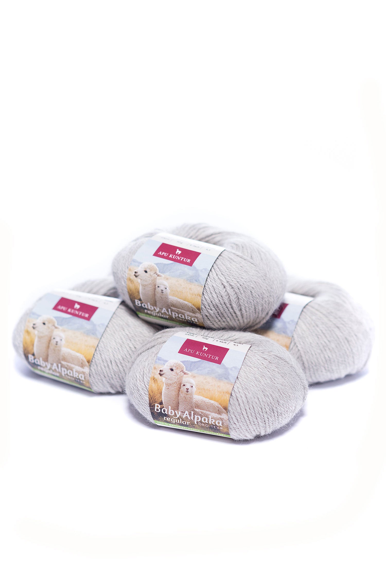 Baby Alpaka Wolle PURE | 5×50g-hellgrau