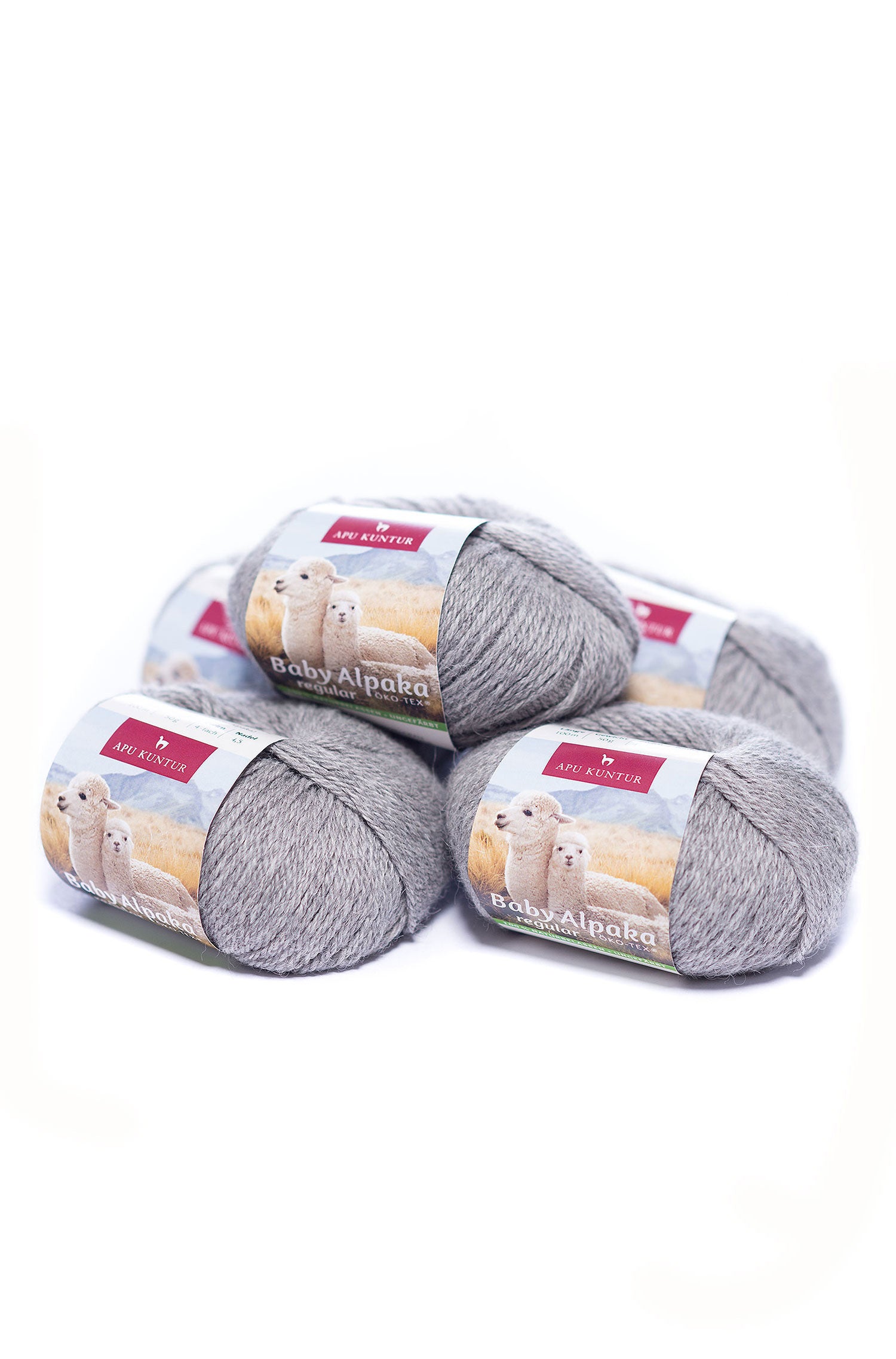 Baby Alpaka Wolle PURE | 5×50g-mittelgrau