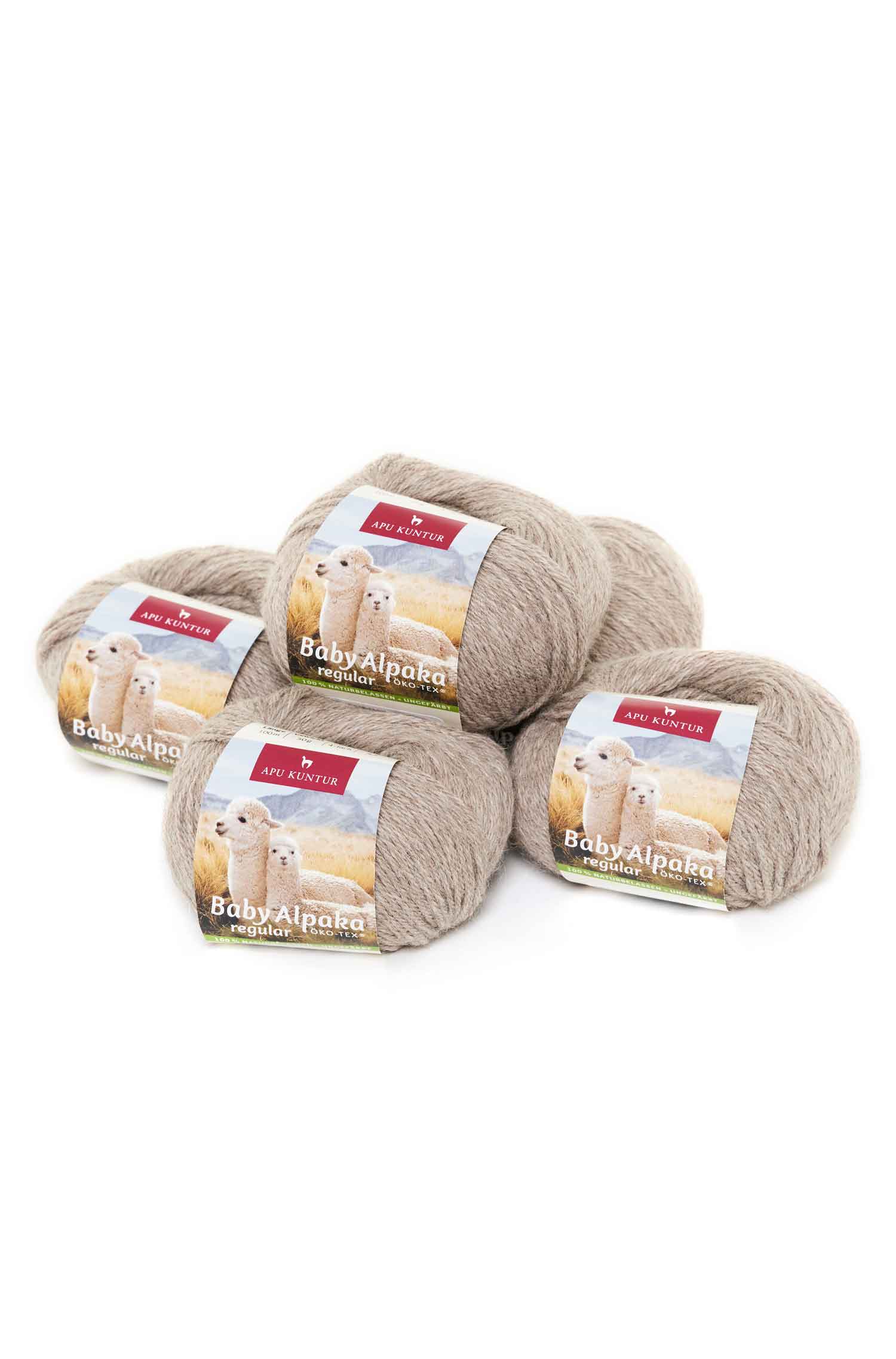 Baby Alpaka Wolle PURE | 5×50g-sand