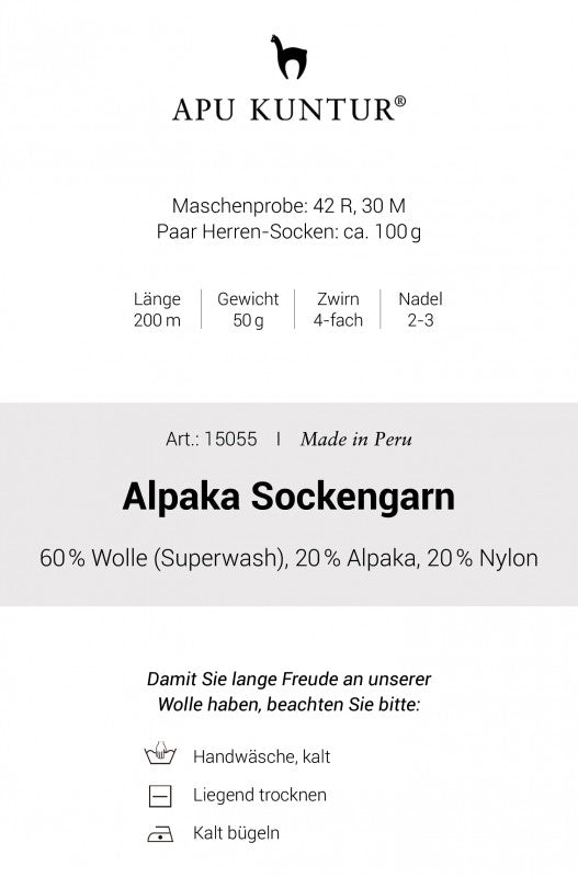 Alpaka Sockengarn MULTICOLOUR | 1kg Kone-khaki/blau