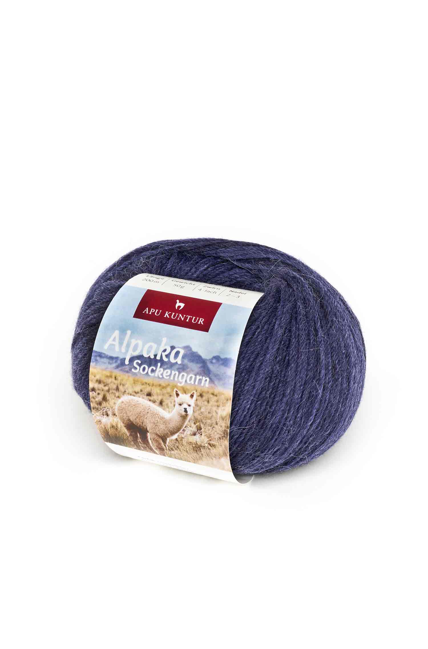 Alpaka Sockengarn MULTICOLOUR | 50g-dunkelblau melange