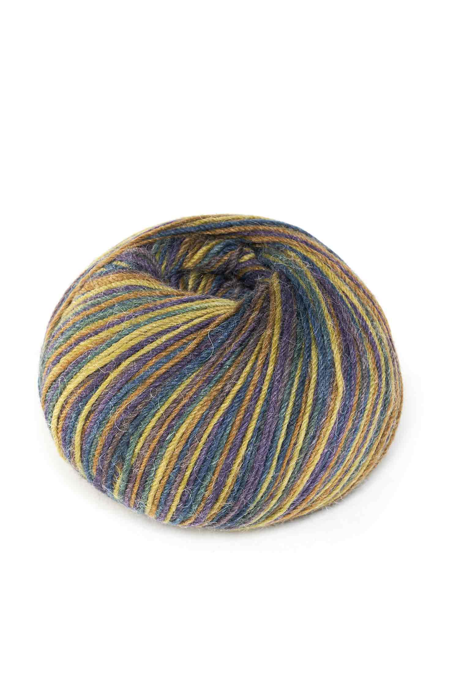Alpaka Sockengarn MULTICOLOUR | 50g-khaki/blau