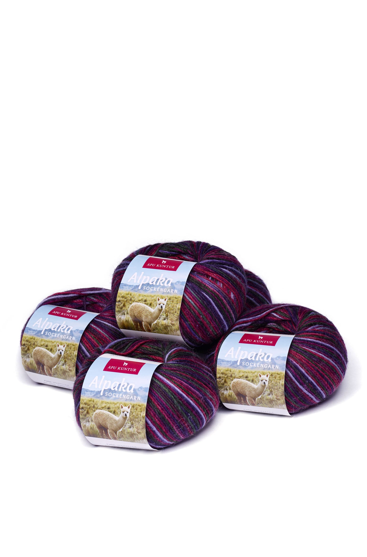 Alpaka Sockengarn MULTICOLOR | 5×50g-violett/lila